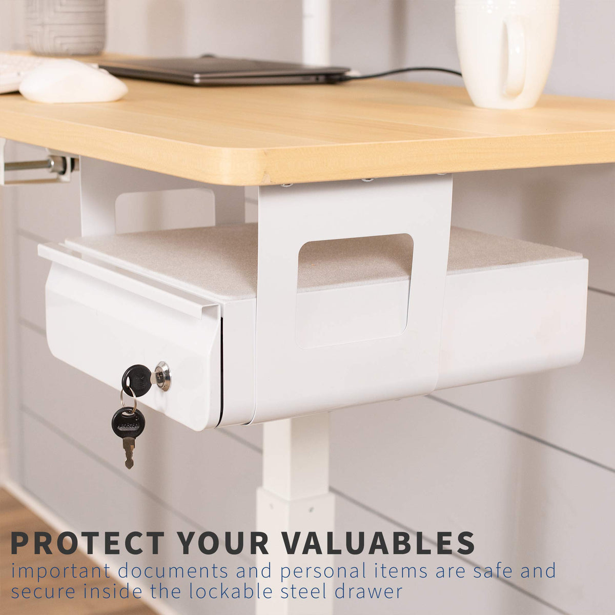 VIVO White 12 x 14 inch Under Desk Drawer, DESK-AC03L-W