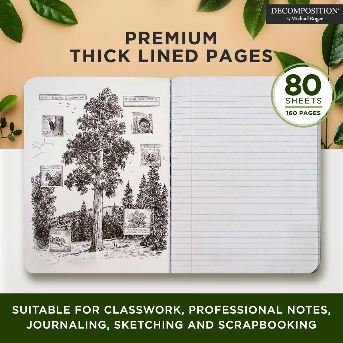 Decomposition Rainforest College Ruled Composition Notebook - 9.75 x 7.5 Journal with 160 Lined