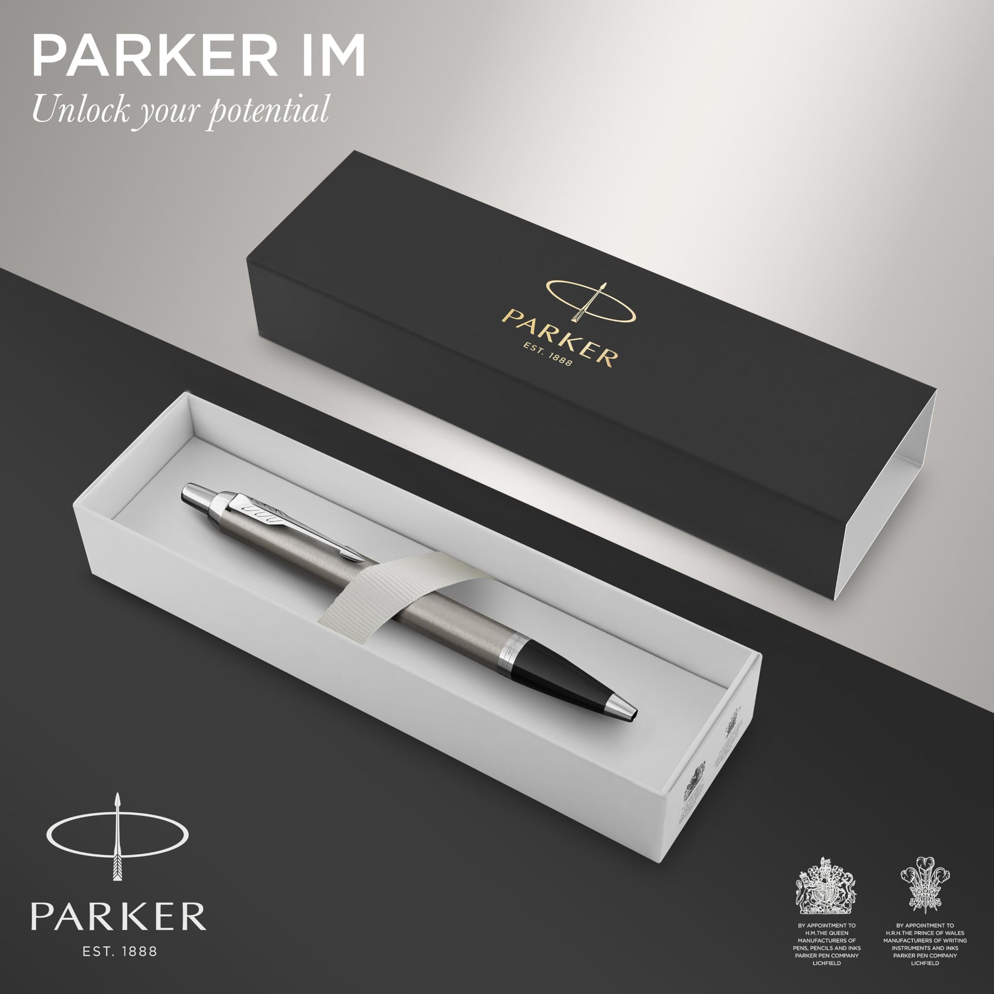 PARKER IM Ballpoint Pen | Stainless Steel with Chrome Trim | Medium Point with Blue Ink Refill |
