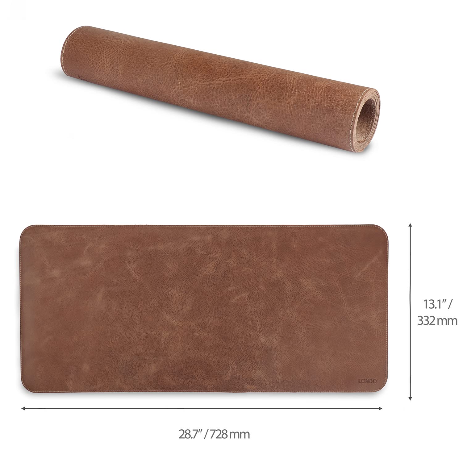 Londo Top Grain Leather Extended Mouse Pad – Large Desk Mat for Office & Gaming, Smooth Writing
