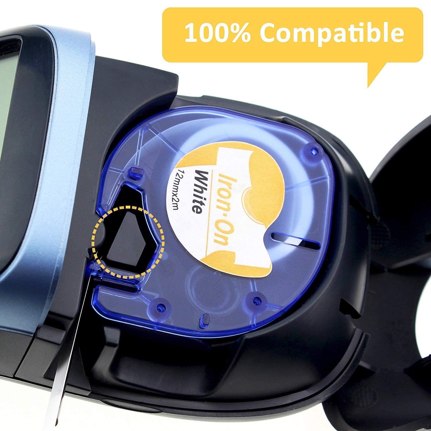 Compatible with Dymo Letratag Iron On Label Tape 18771 for Clothing