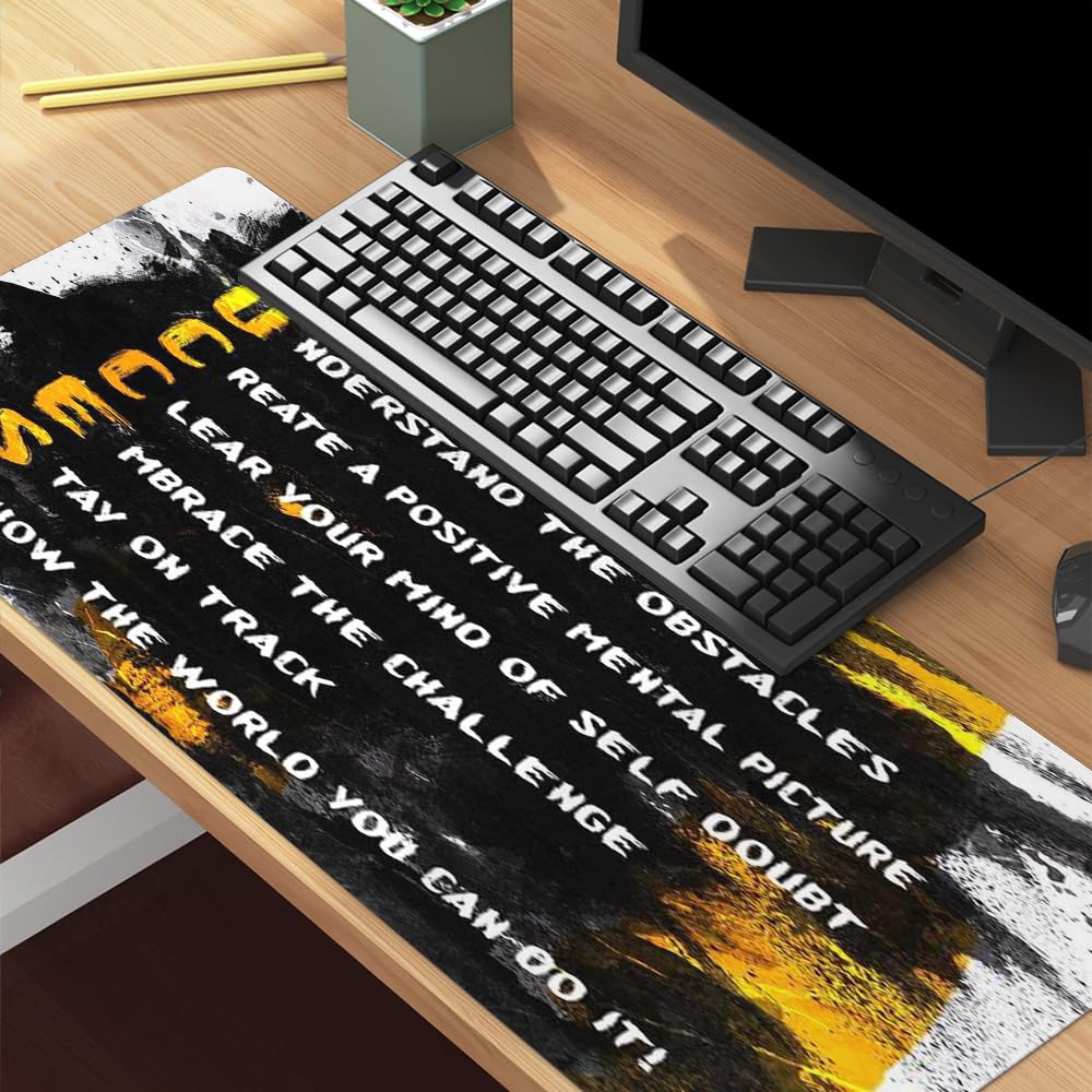Reateforin Success Motivational Desk Mat, Big Desk Pad, XXL Extended Gaming Mouse Pad, Large Mouse