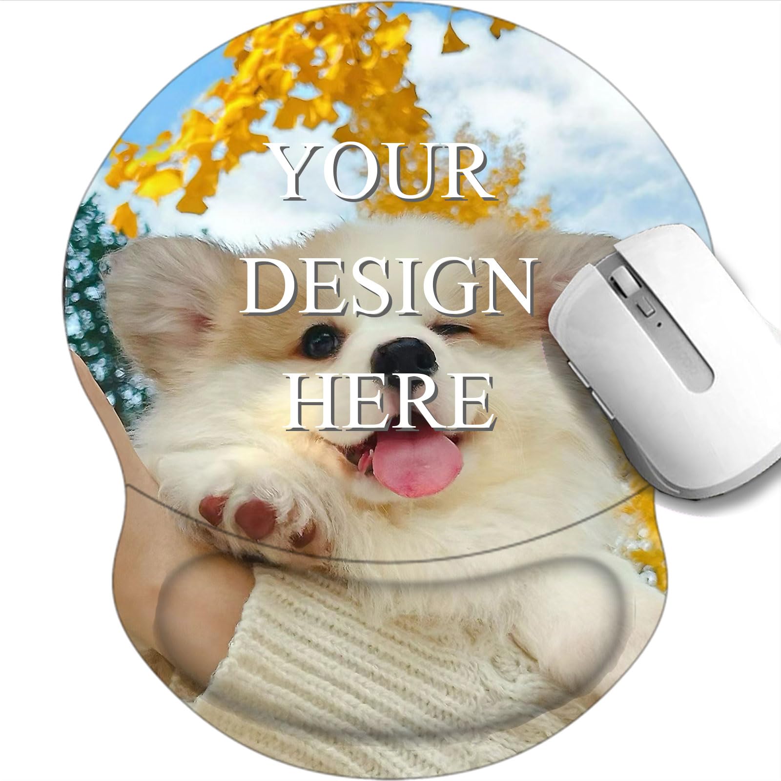 Custom Mouse Pad with Wrist Support，Ergonomic Personalized Mousepad,Add Personalized Photo & Text