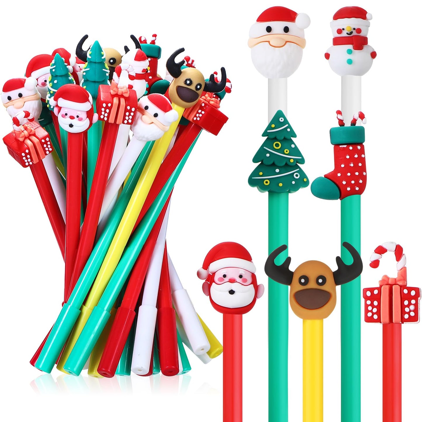Zonon 36 Pieces Christmas Novelty Fun Gel Pen Bulk, 7 Styles, Black Ink