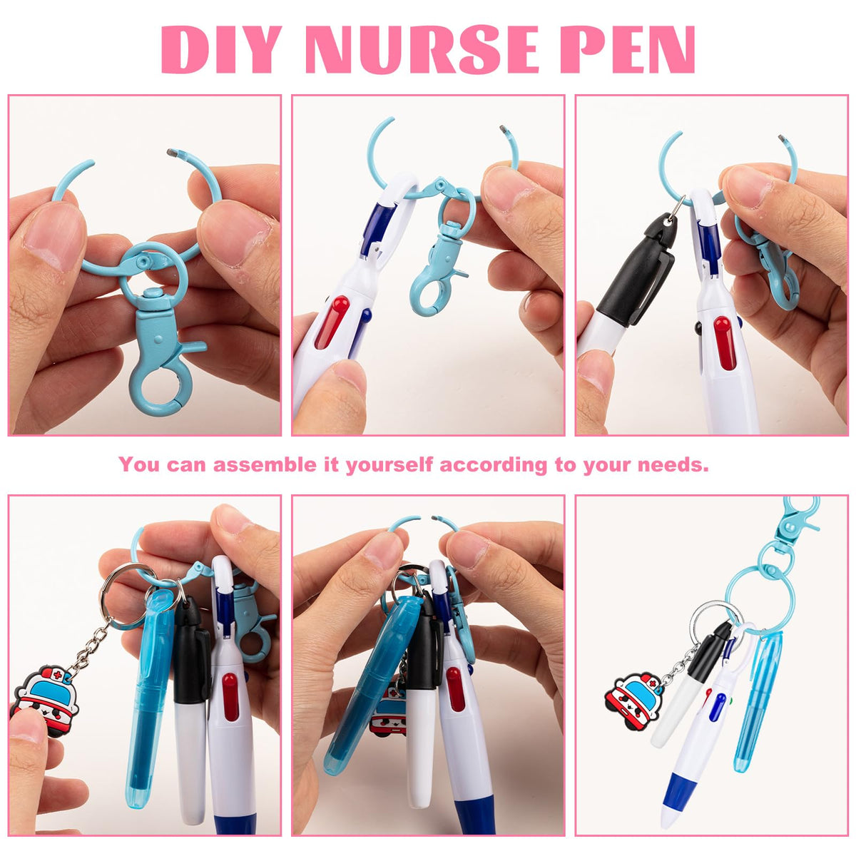 KFPPLXQ 60 Pieces Mini Highlighter Nurse Pens for Badge Reel