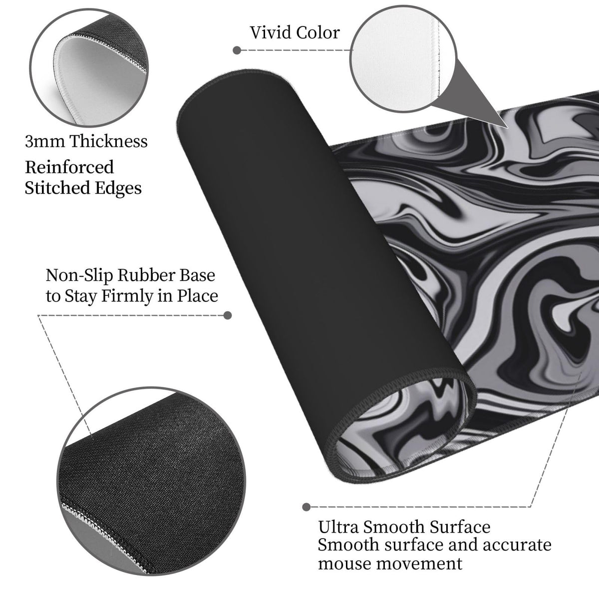 Sigouyinei Extra Large Desk Pad 31.5x12in Office Gaming Non-Slip Mouse Pad