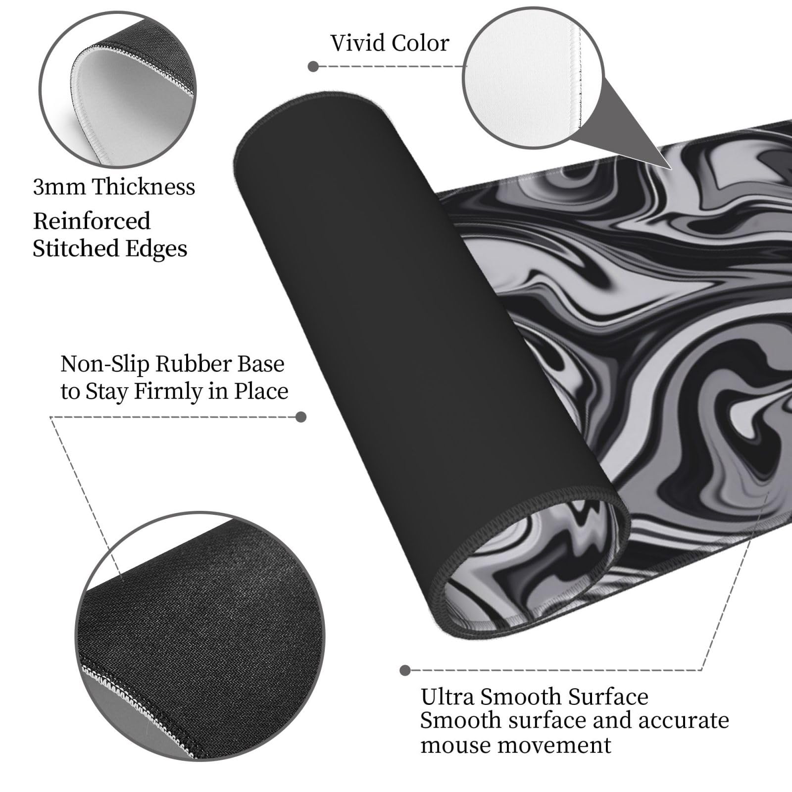 Sigouyinei Extra Large Desk Pad 31.5x12in Office Gaming Non-Slip Mouse Pad