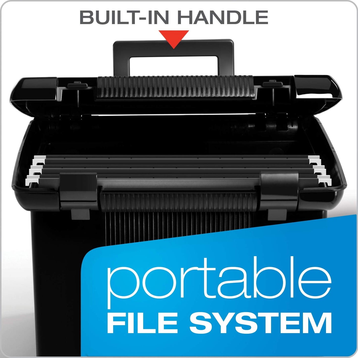 Pendaflex Portable File Box with File Rails, Simple Document Storage, File Bin for Home and Office