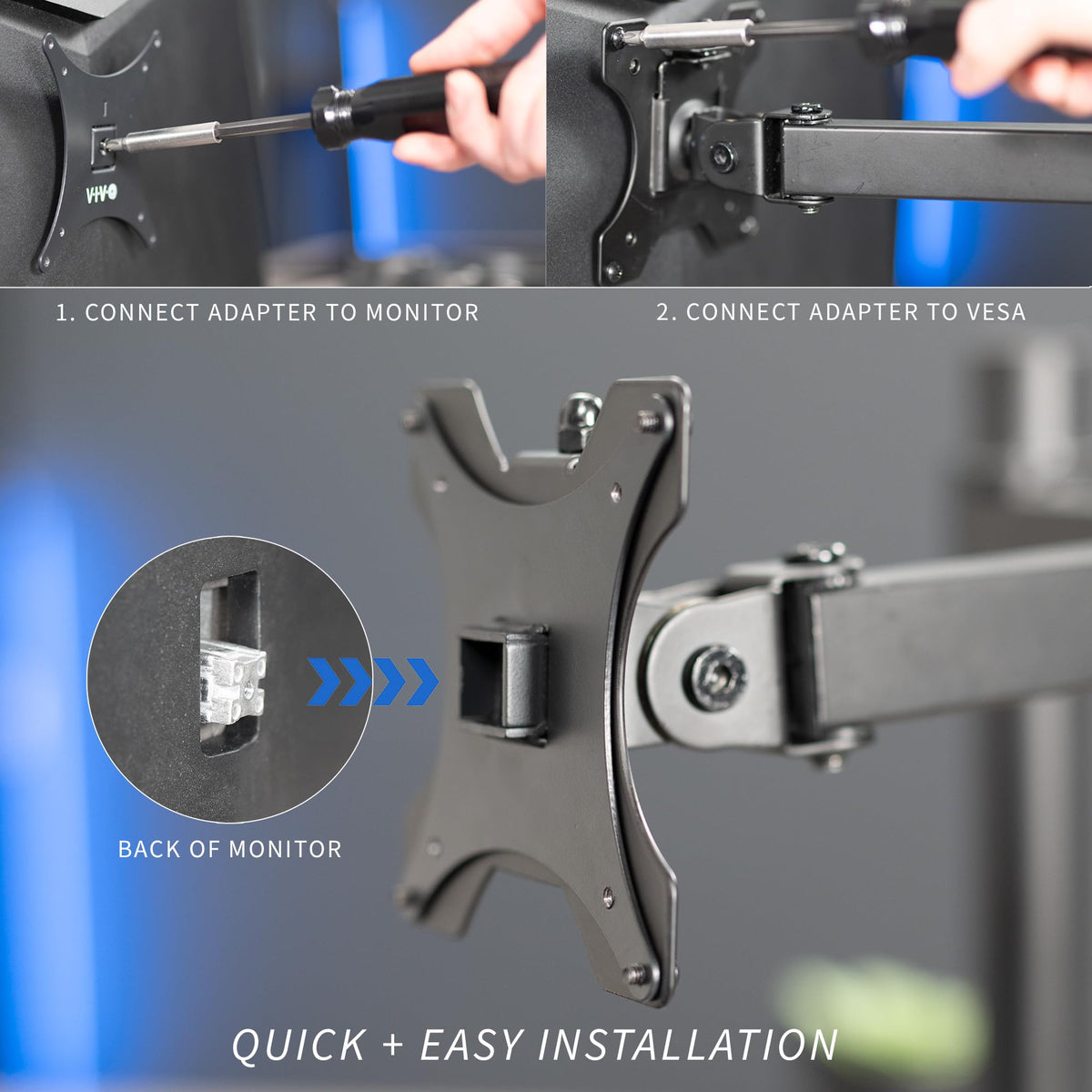 VIVO VESA Adapter Plate Bracket, Designed for Sceptre C25, C30, and C34 Monitors, VESA up to