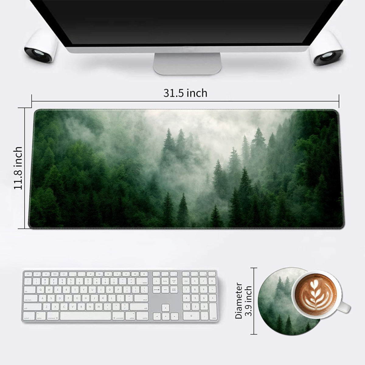 Extended Large Mouse Pad, Functional Desk Pad with Stitched Edges, XXL Mouse Pad Large (31.5x11.8