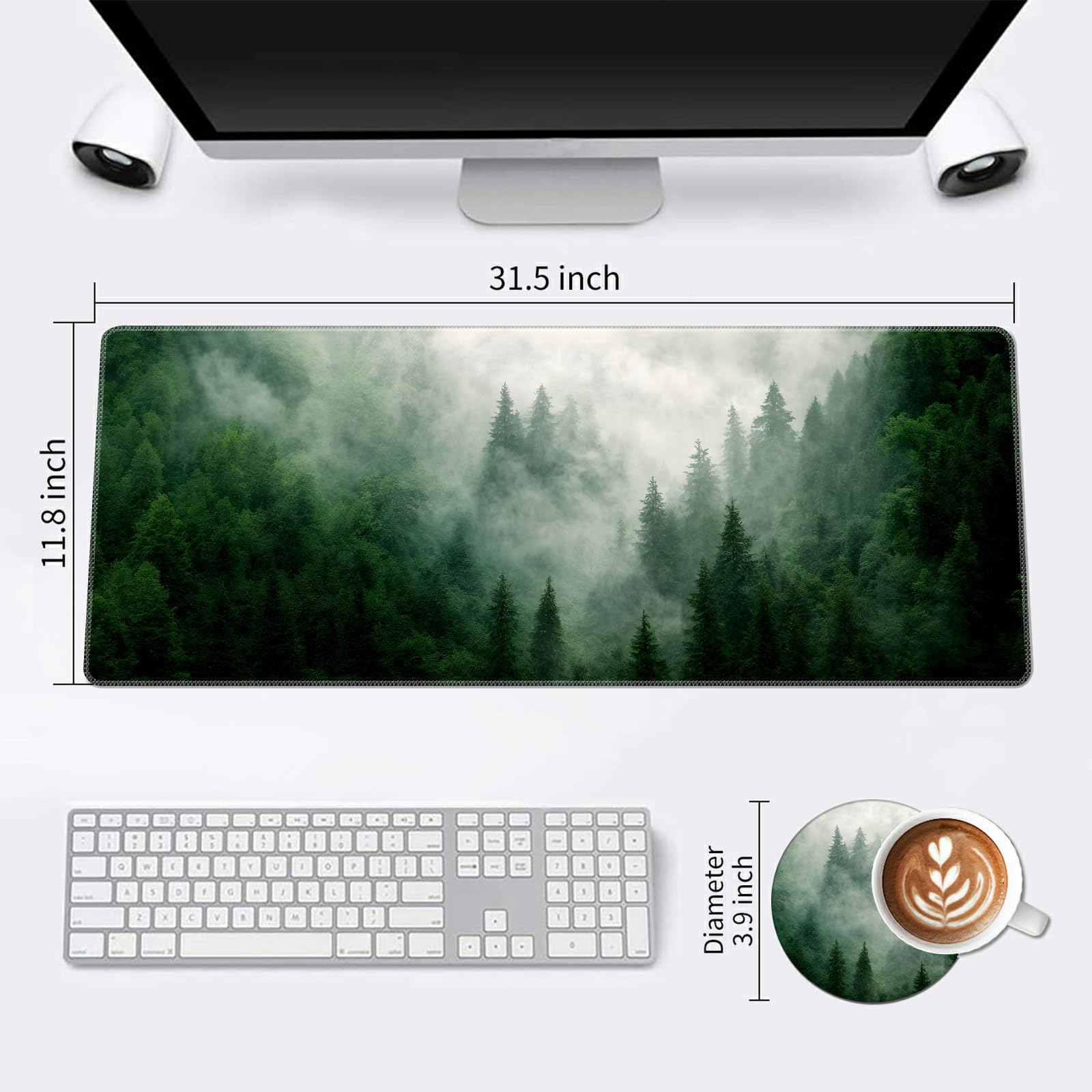 Extended Large Mouse Pad, Functional Desk Pad with Stitched Edges, XXL Mouse Pad Large (31.5x11.8