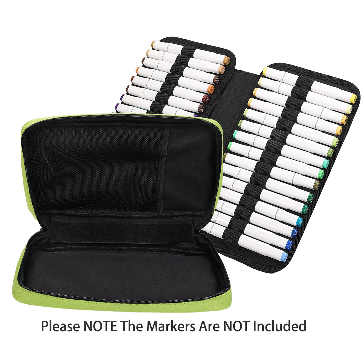 BOMKEE 60 Slots Marker Organizer Case, Large Marker Case for 60 Markers Big Capacity Marker Storage