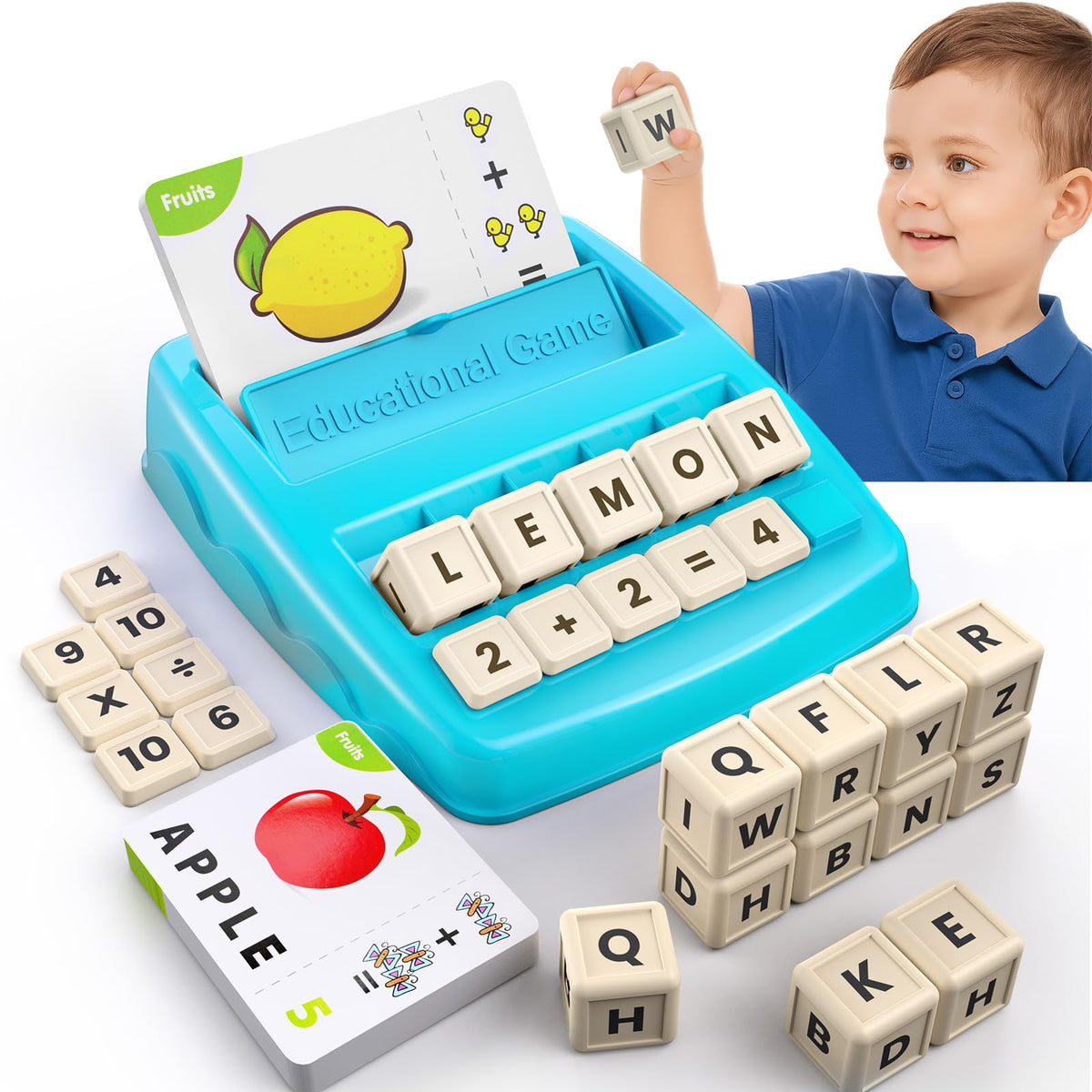 Educational Toys Learning Games for Kids 3-8, Matching Letter Spelling Early Math Game for