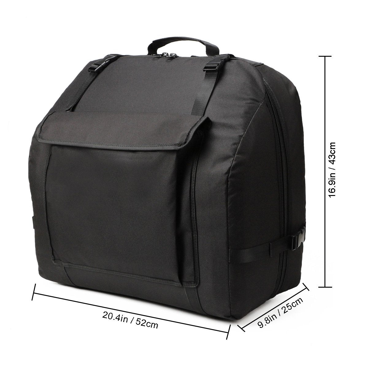 NKTM Accordion Case - Gig Bag for 120 Bass Accordion - Straps & Accessories - Soft Case (20.5 x 17