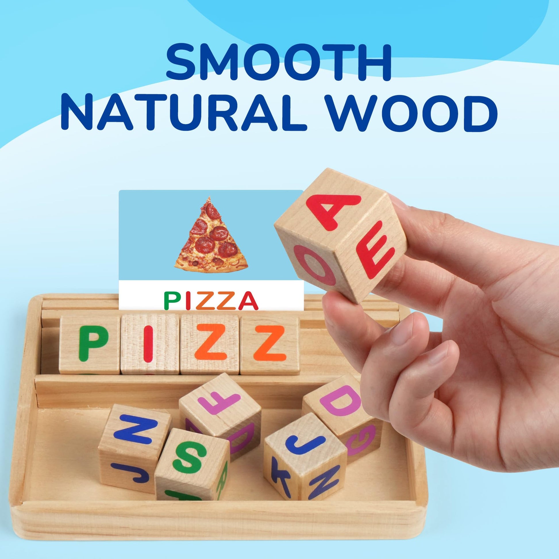 BenBen Spelling Games with Flash Cards, 112 Words, Montessori Toys for 3 4 5 6 Years Old Kids