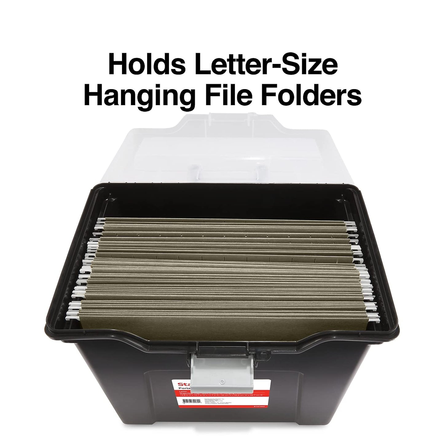 Staples File Folder Tote, Portable Filing Box for Letter Size Hanging Files