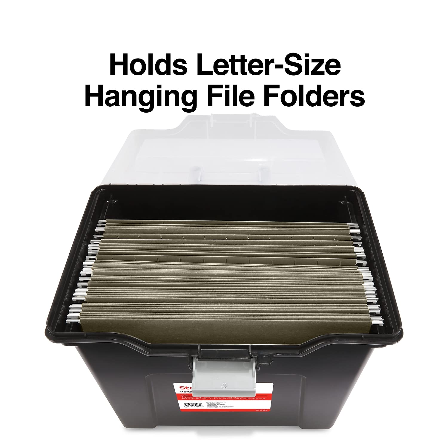 Staples File Folder Tote, Portable Filing Box for Letter Size Hanging Files