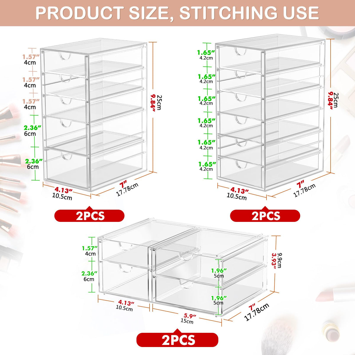 caktraie 30-Drawer Acrylic Storage & Makeup Organizer for Desk