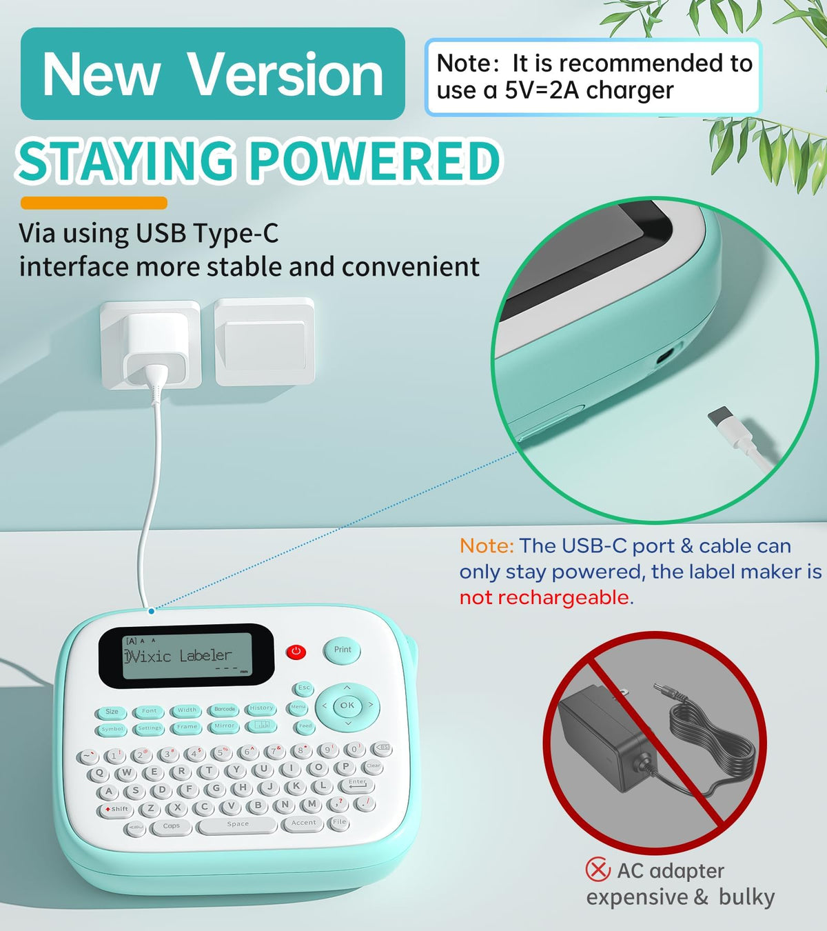 Vixic Label Makers, Label Maker with Different Fonts, D210S Labeler Machine