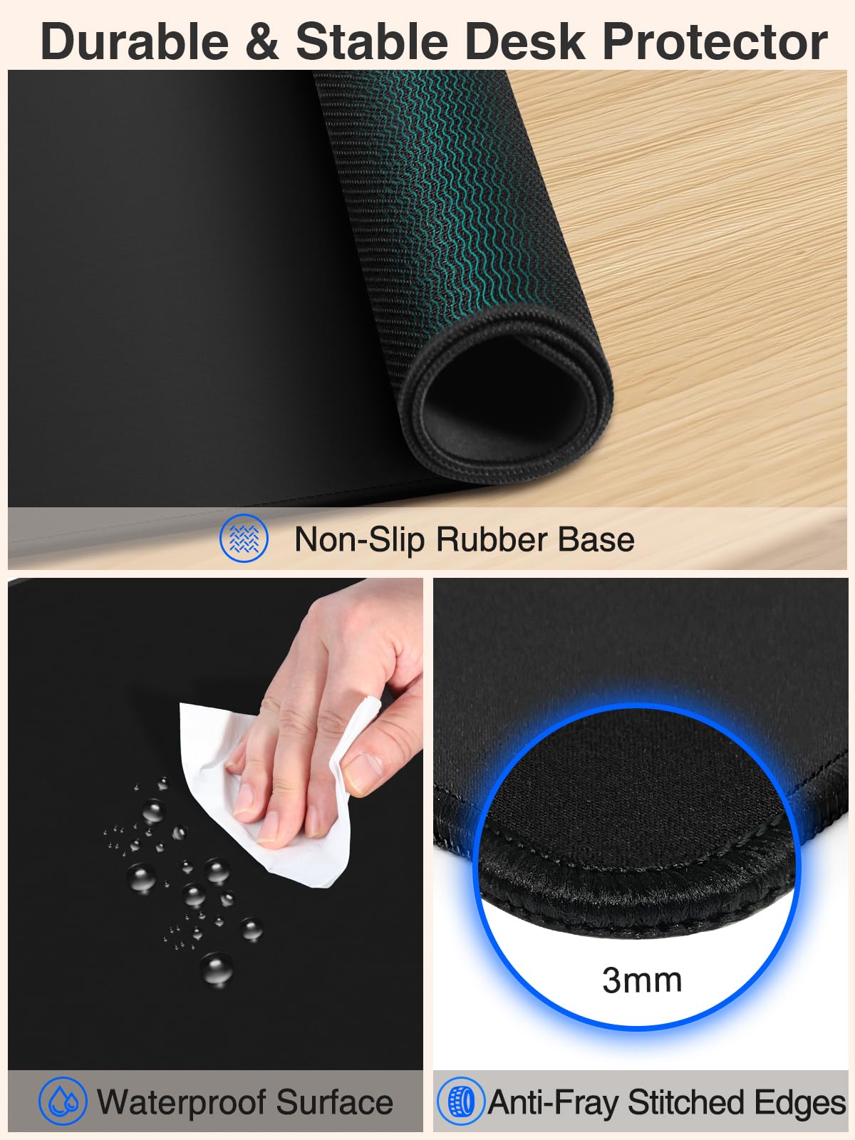 Magnetic Wireless Charging Mouse Pad, 31.5"x15.8" Large Desk Mat