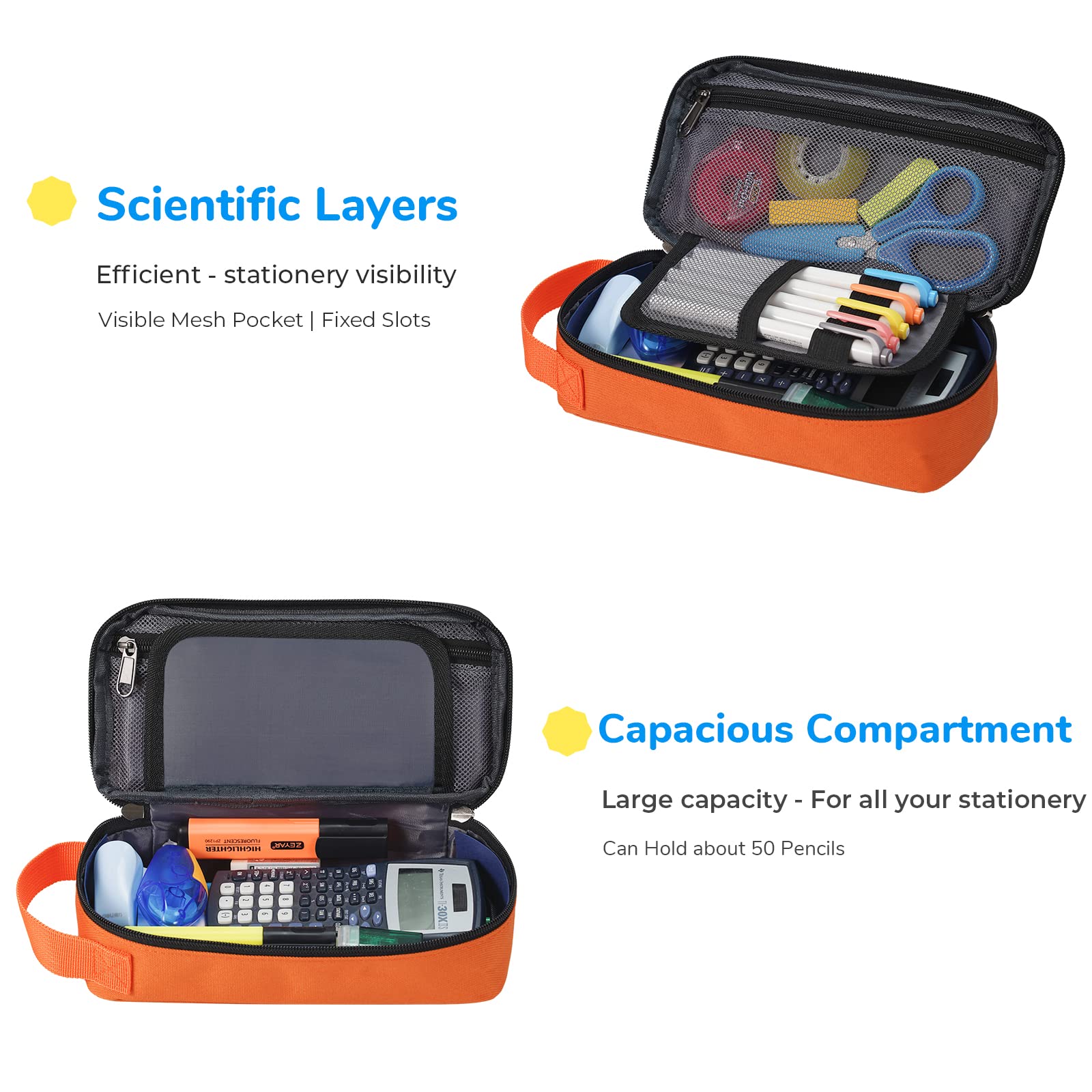ECHSRT Pencil Case for Men Women, Large Pen Bag for Adults, Portable Pencil Pouch Aesthetic with