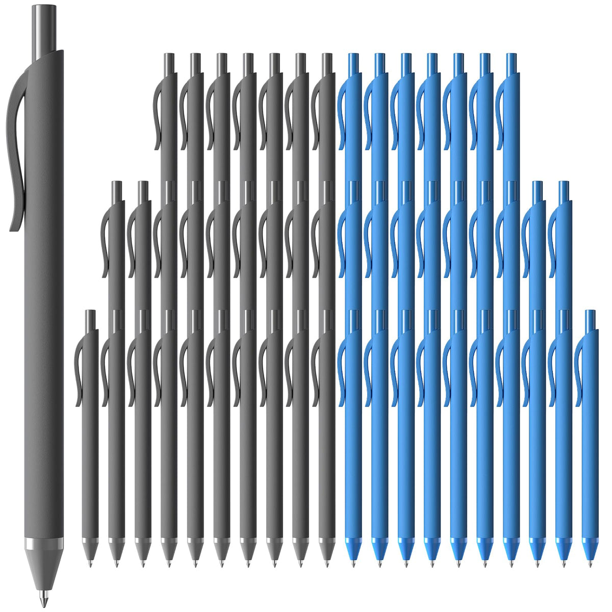 JIMMIDDA 52 Pcs Ballpoint Pens Bulk, Blue & Black Ink Smooth Long-Lasting
