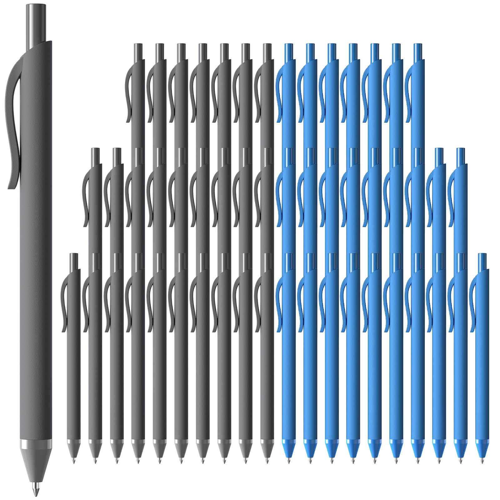 JIMMIDDA 52 Pcs Ballpoint Pens Bulk, Blue & Black Ink Smooth Long-Lasting