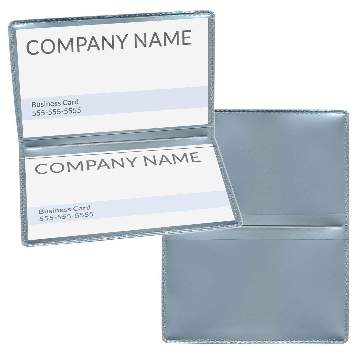 StoreSMART Silver Folding Business Card Holders - 50 Pack - Polypropylene Plastic (RPP2915S-50)