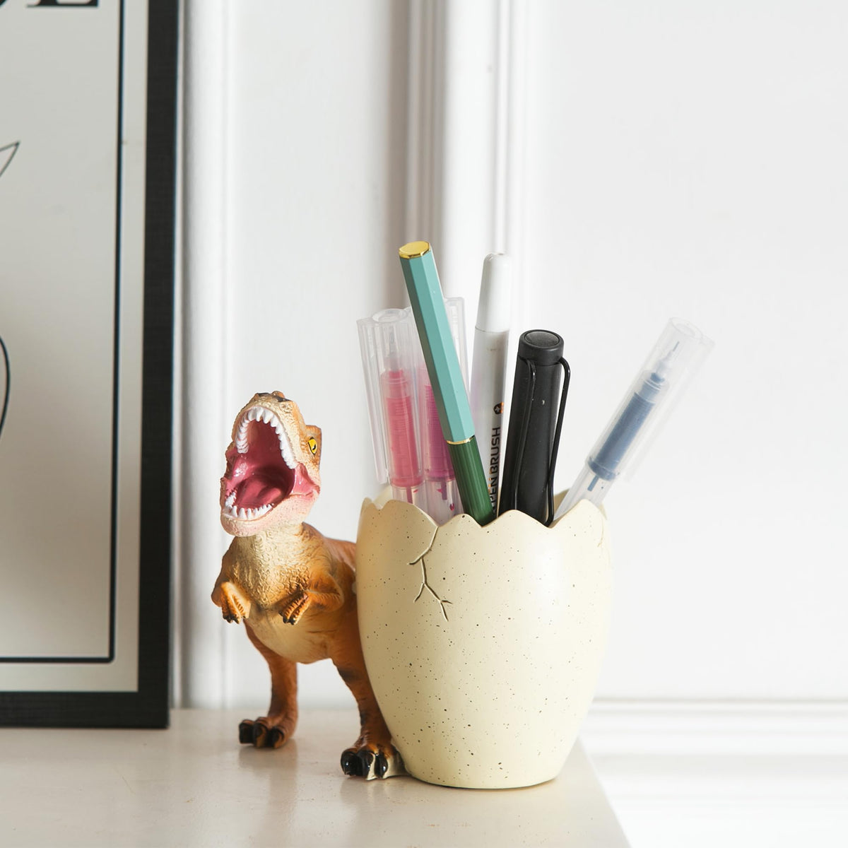 Banllis Dinosaur Pen Holder & Pencil Holder for Desk, Jurassic Park Decor