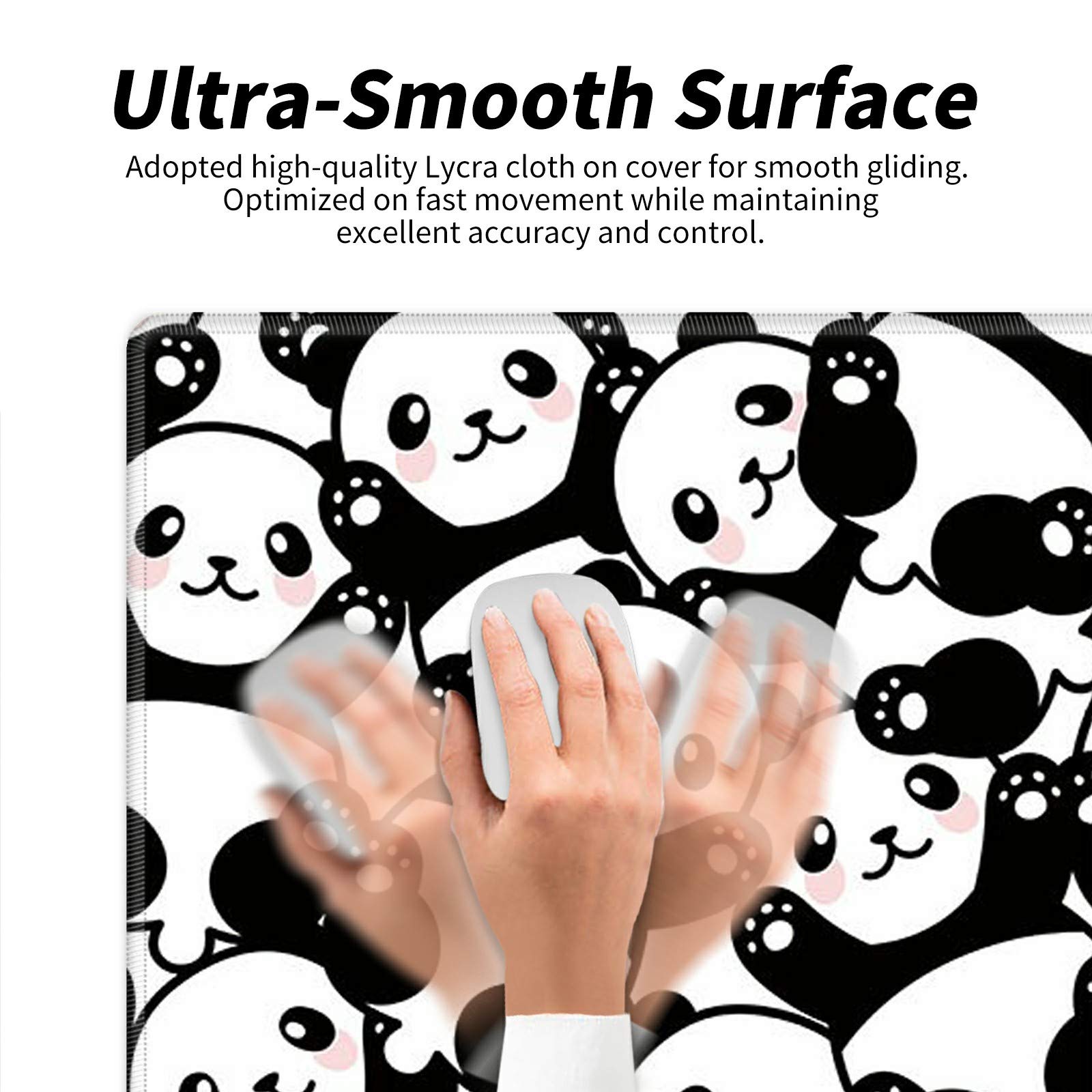 BEOTIWAD Large Mouse Pad with Cup Coaster, Cute Panda