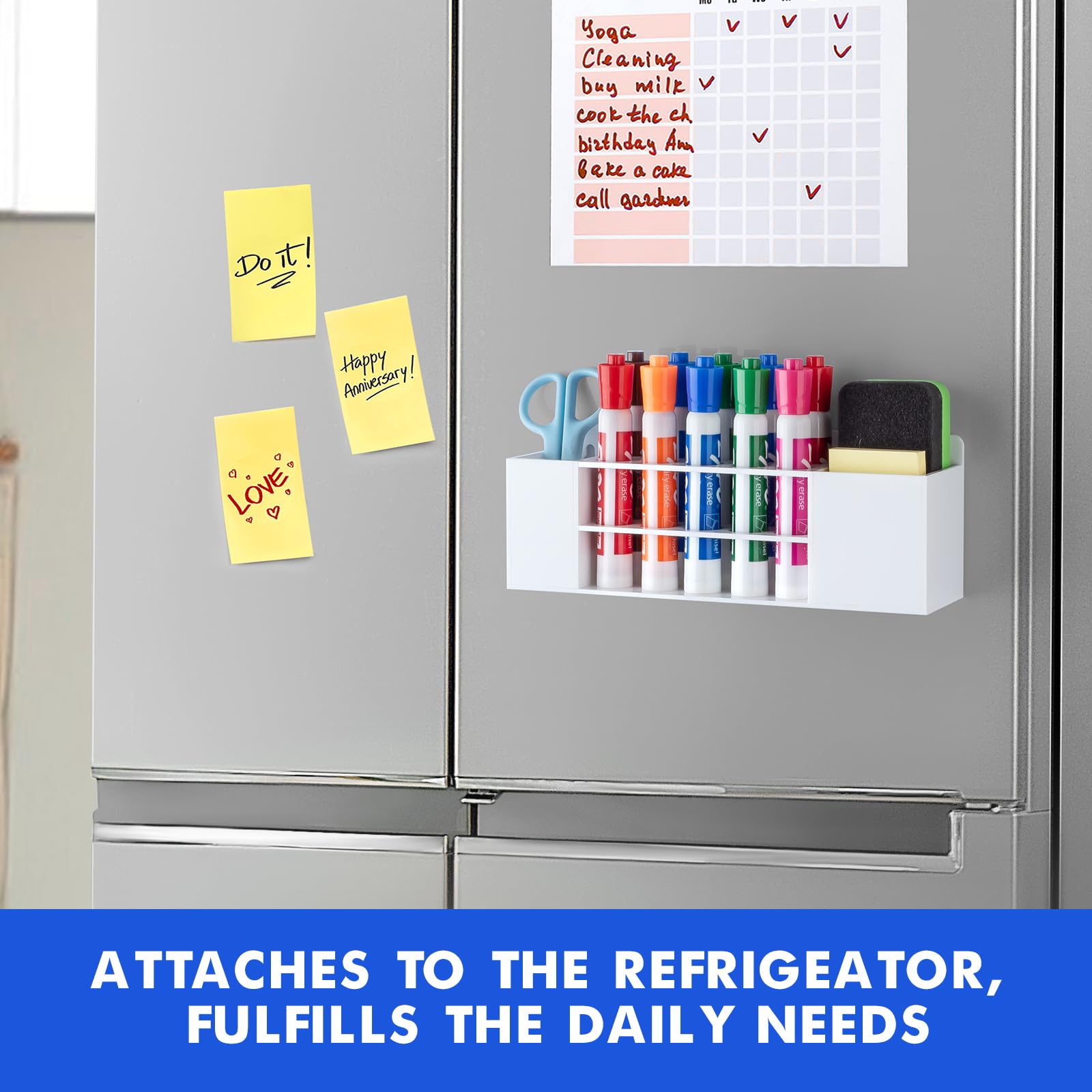 Banafich Wall Mounted Magnetic Dry Erase Marker Holder for White Board