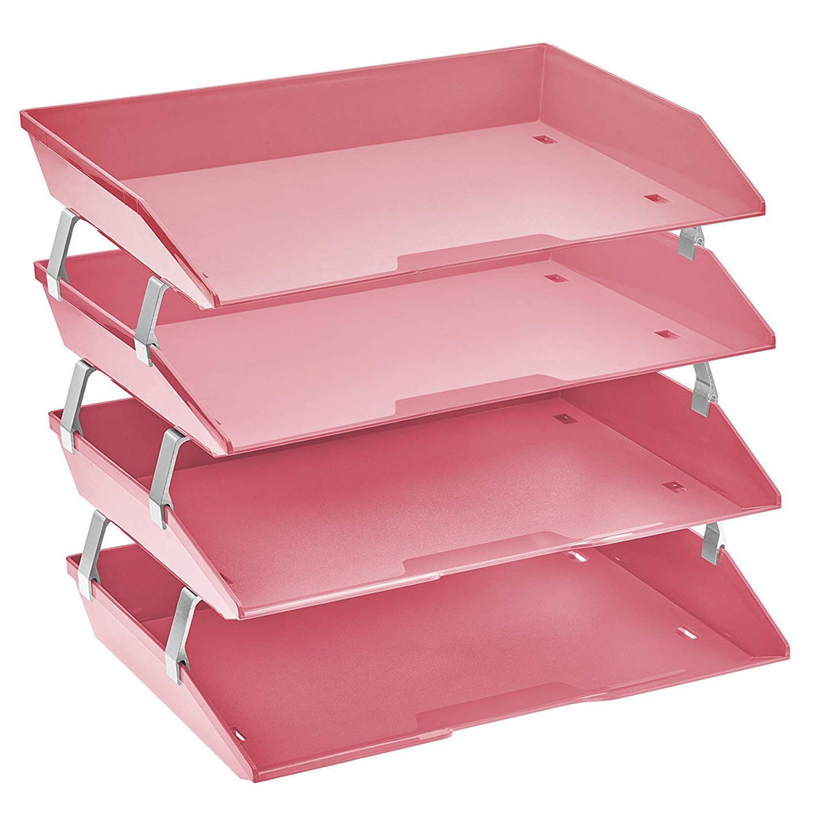 Acrimet Facility 4 Tier Letter Tray, Side Load, Letter Size/A4, Desktop File Organizer, Plastic