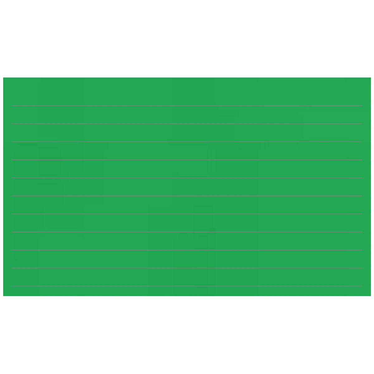 Colonial Cards: 150 Color Cardstock 3" x 5" Index Cards, Green, Lined Landscape Format