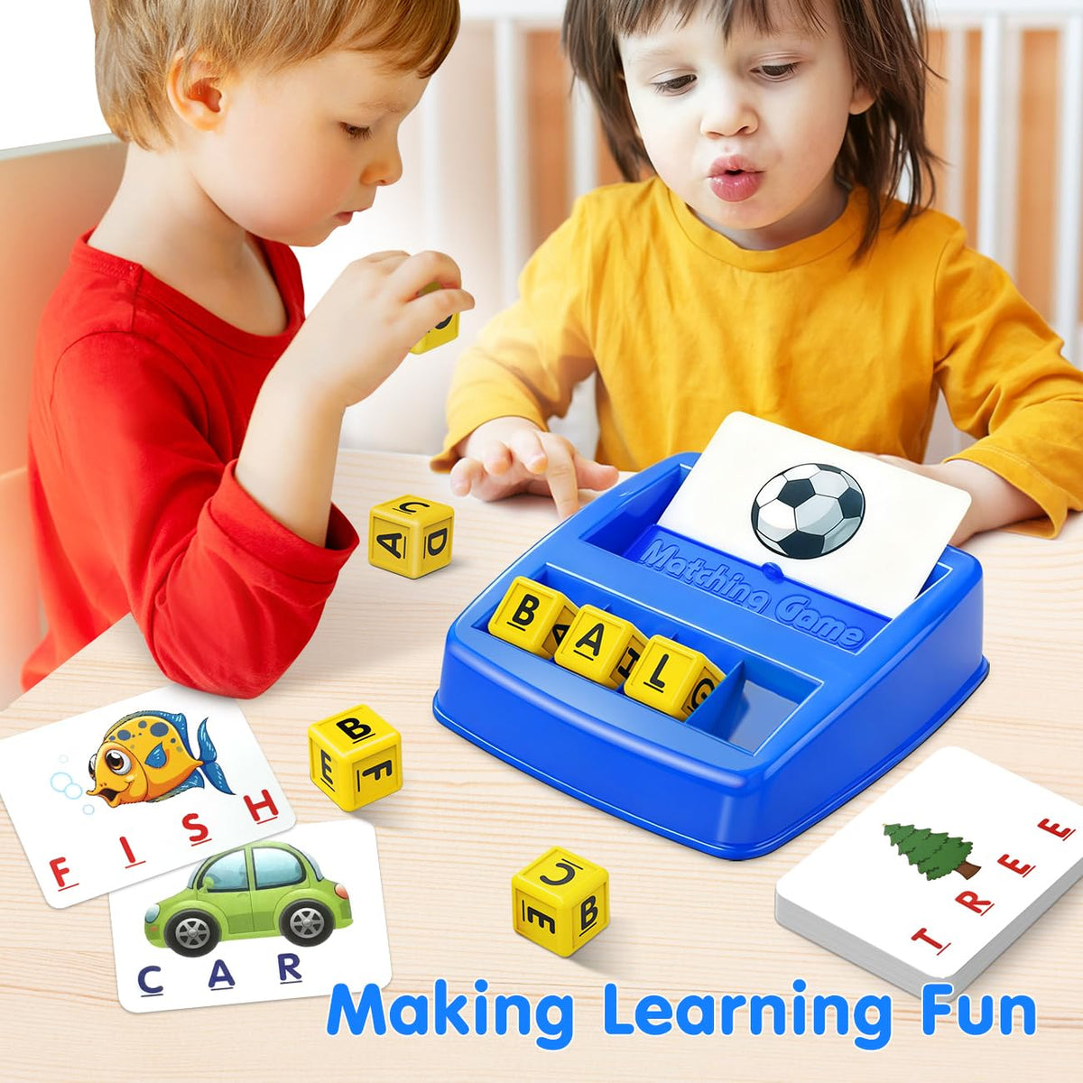 HahaGift Educational Toys for 3-5 Year Old Boy Girl Gifts, Matching Letter Learning Games