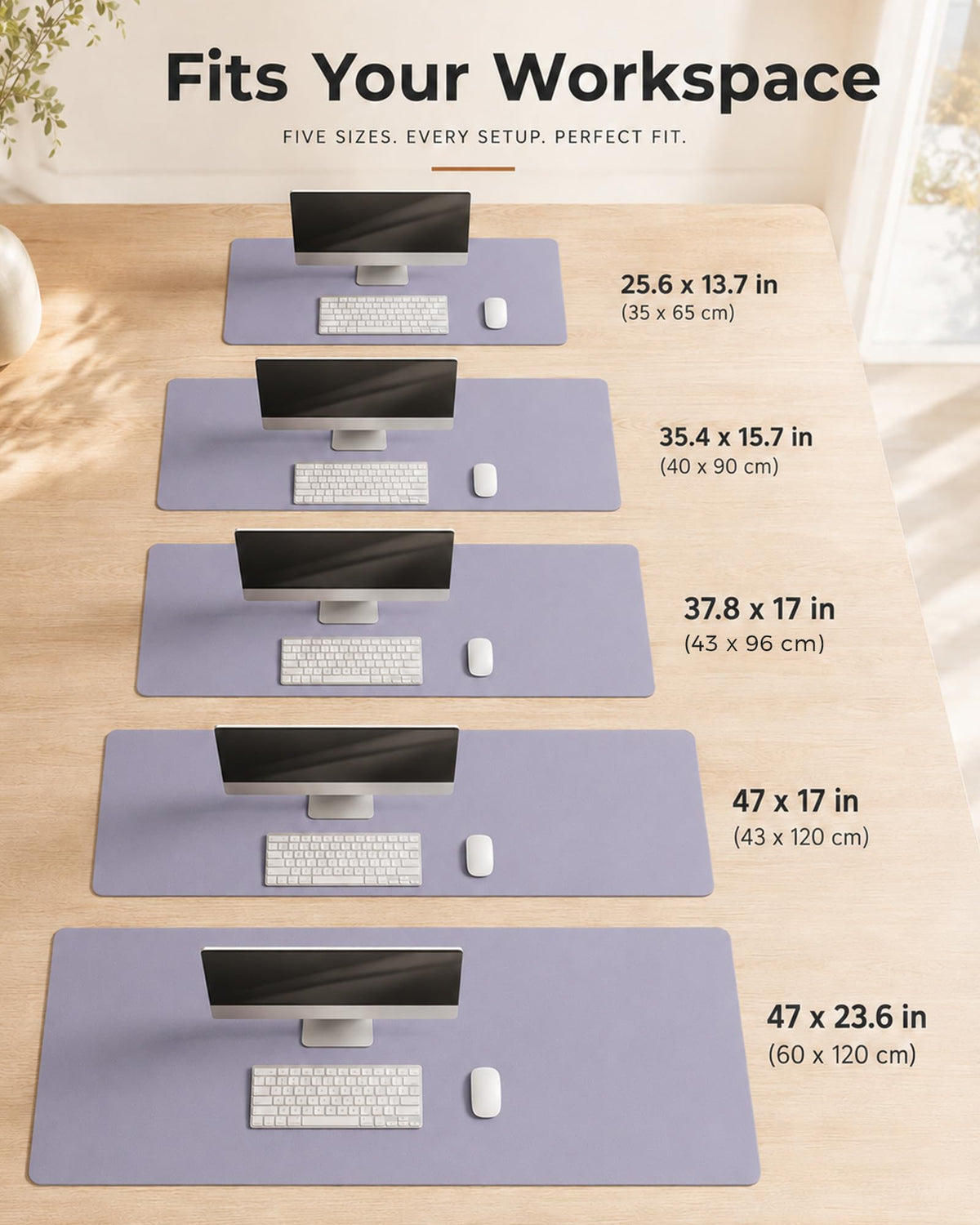 Aothia Dual-Sided Desk Mat, FSC Cork & PU Leather Desk Pad, Large Mouse Pad & Writing Surface for