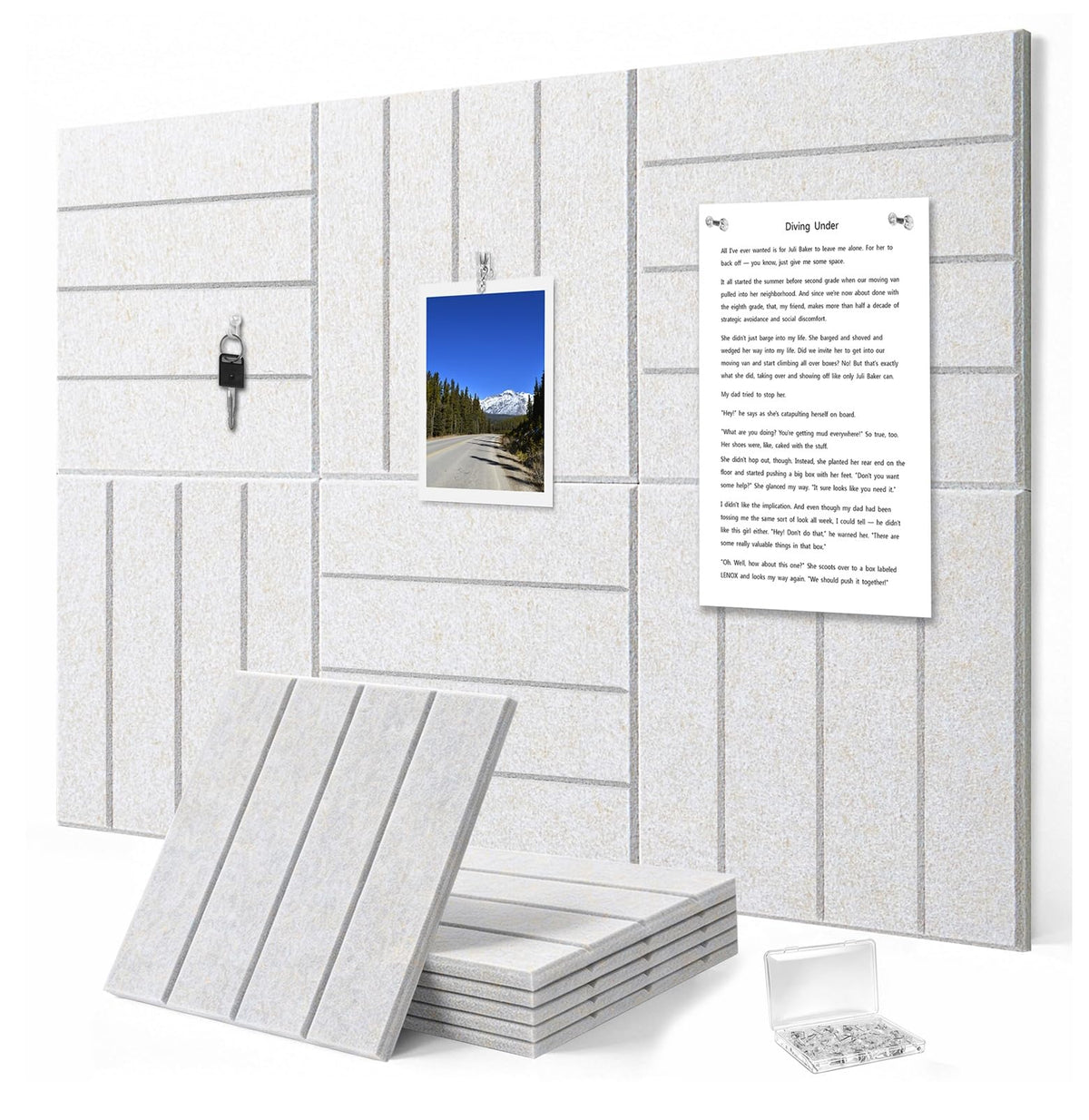 G Gamit 0.47" Thick Felt Wall Tiles 36"x24" Cork Board Alternative 6 Pack 11.81"x11.81"Felt