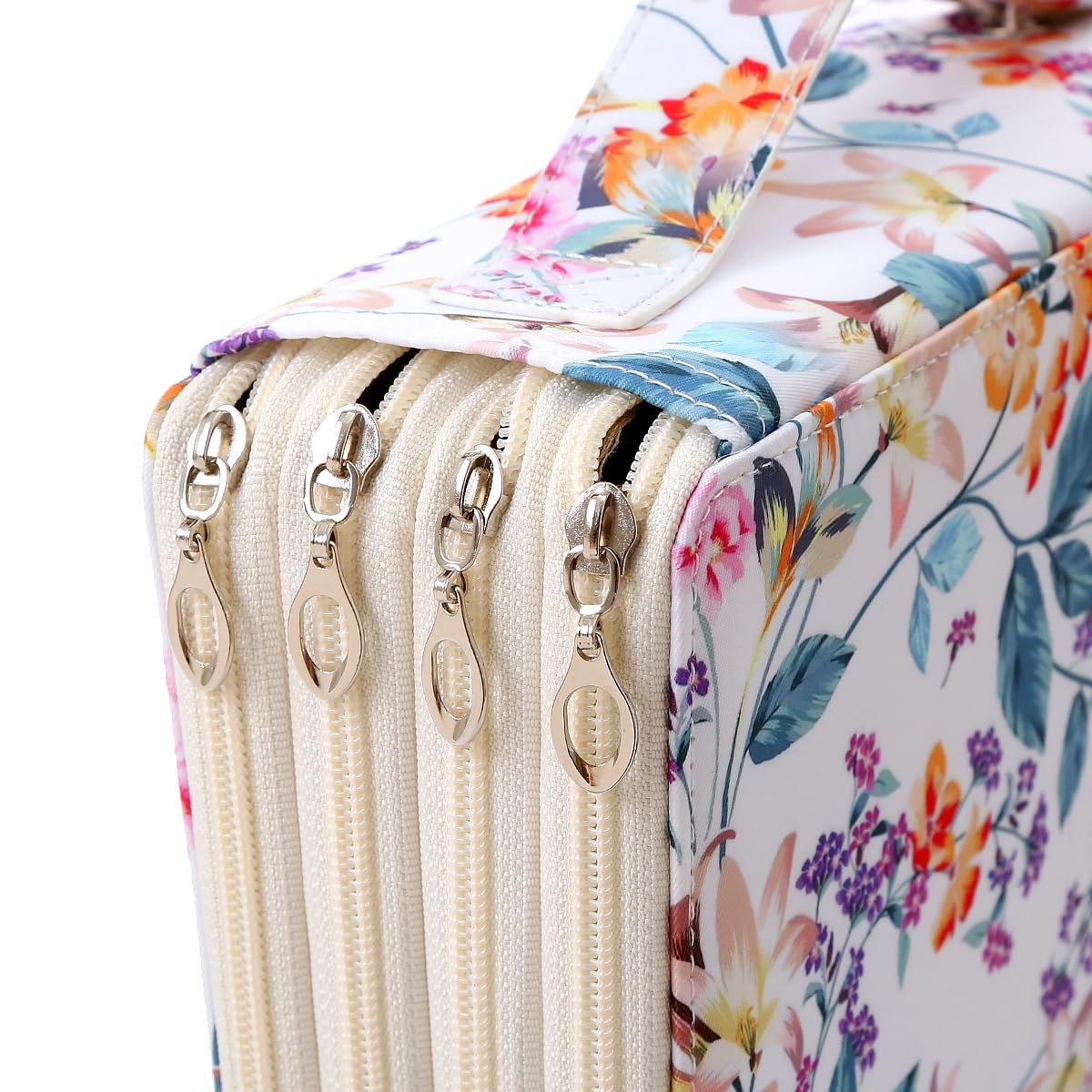 Lbxgap 200 Slots Pencil Case 4-Layer Zipped Holder w/Handle