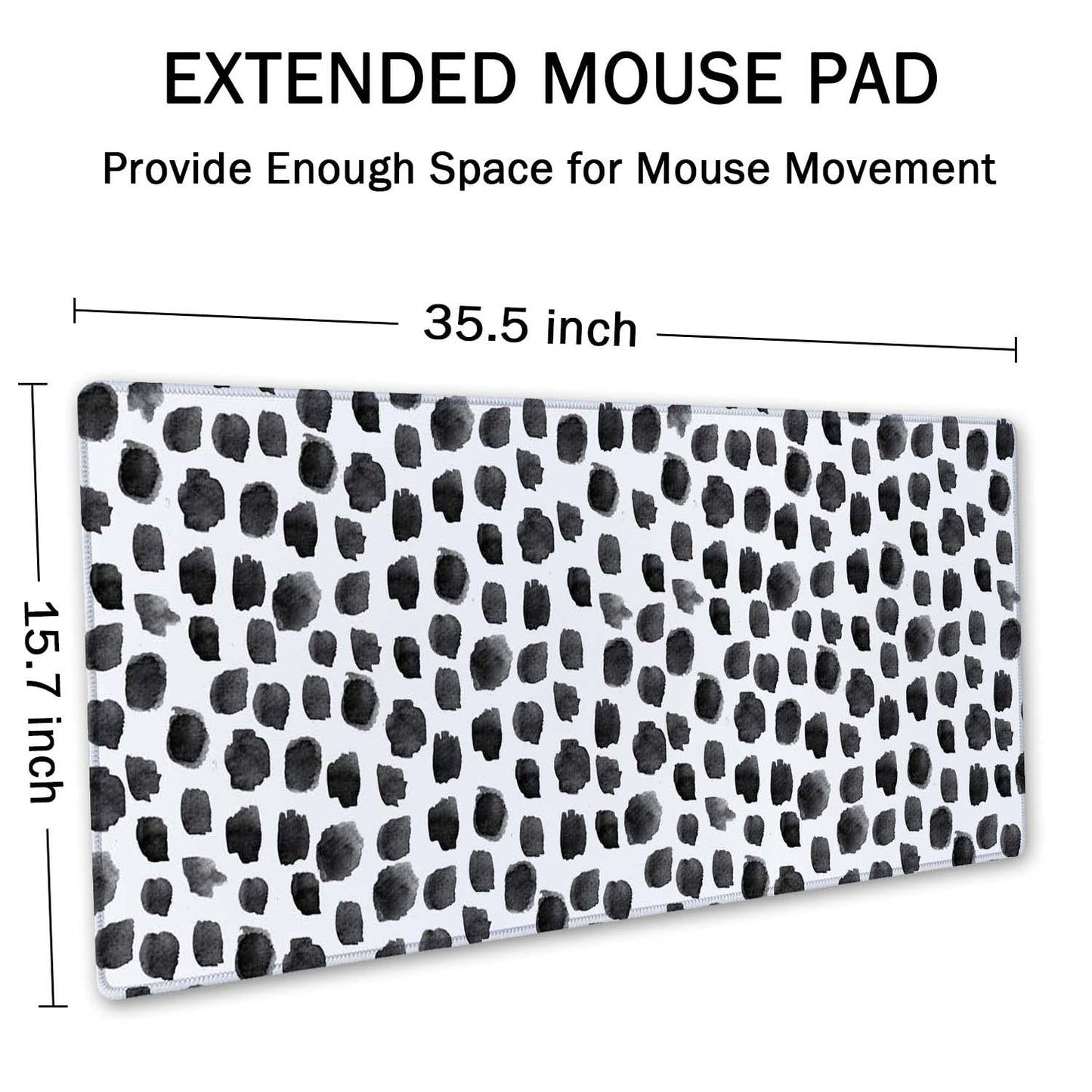 SSOIU Polka Dot Extended Gaming Mouse Pad Mat Large Desk Mat Non Slip Rubber Base Computer Desktop