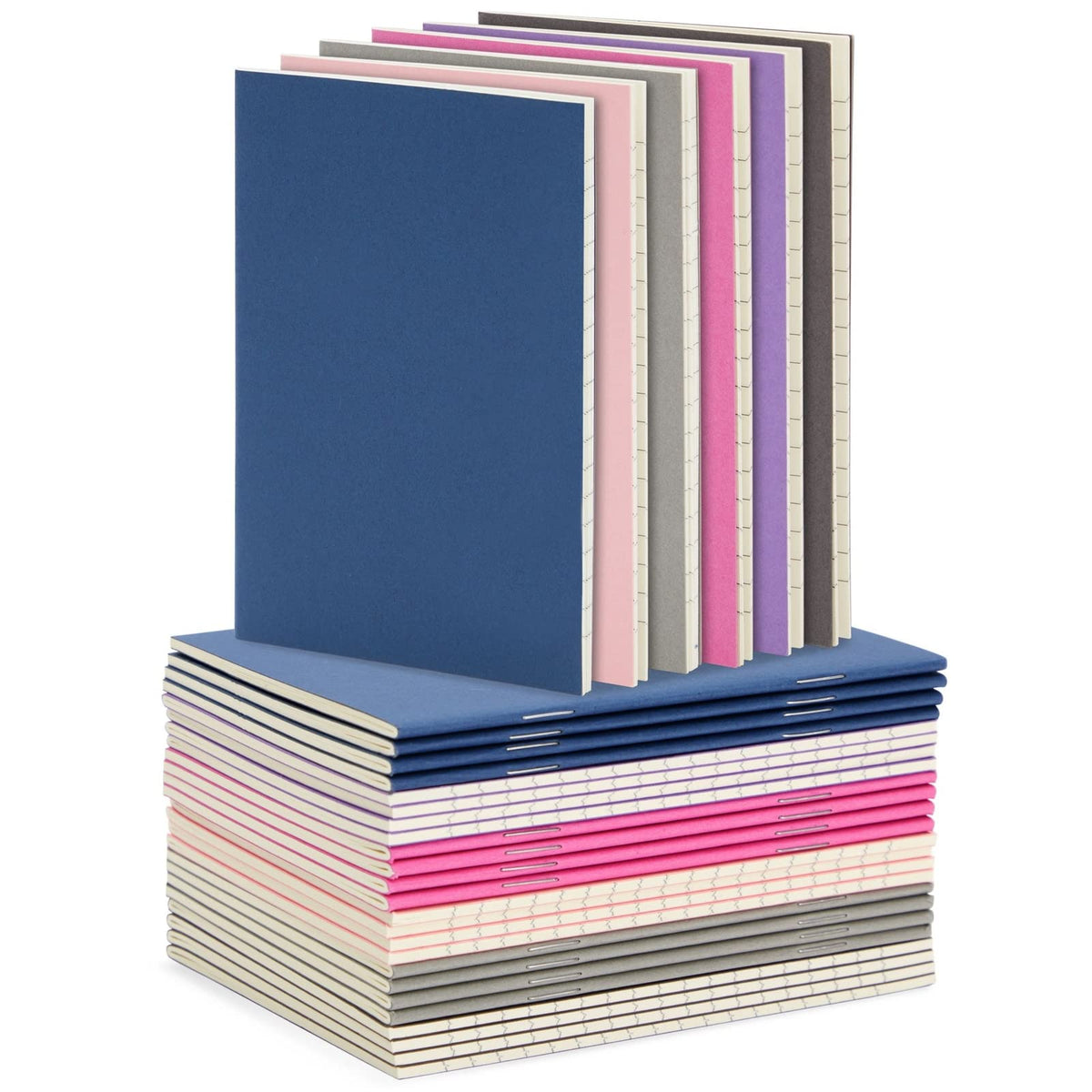 Paper Junkie 24 Pack Mini Paper Notebooks for Kids, Bulk Pocket Notepads with 48 Lined Pages for