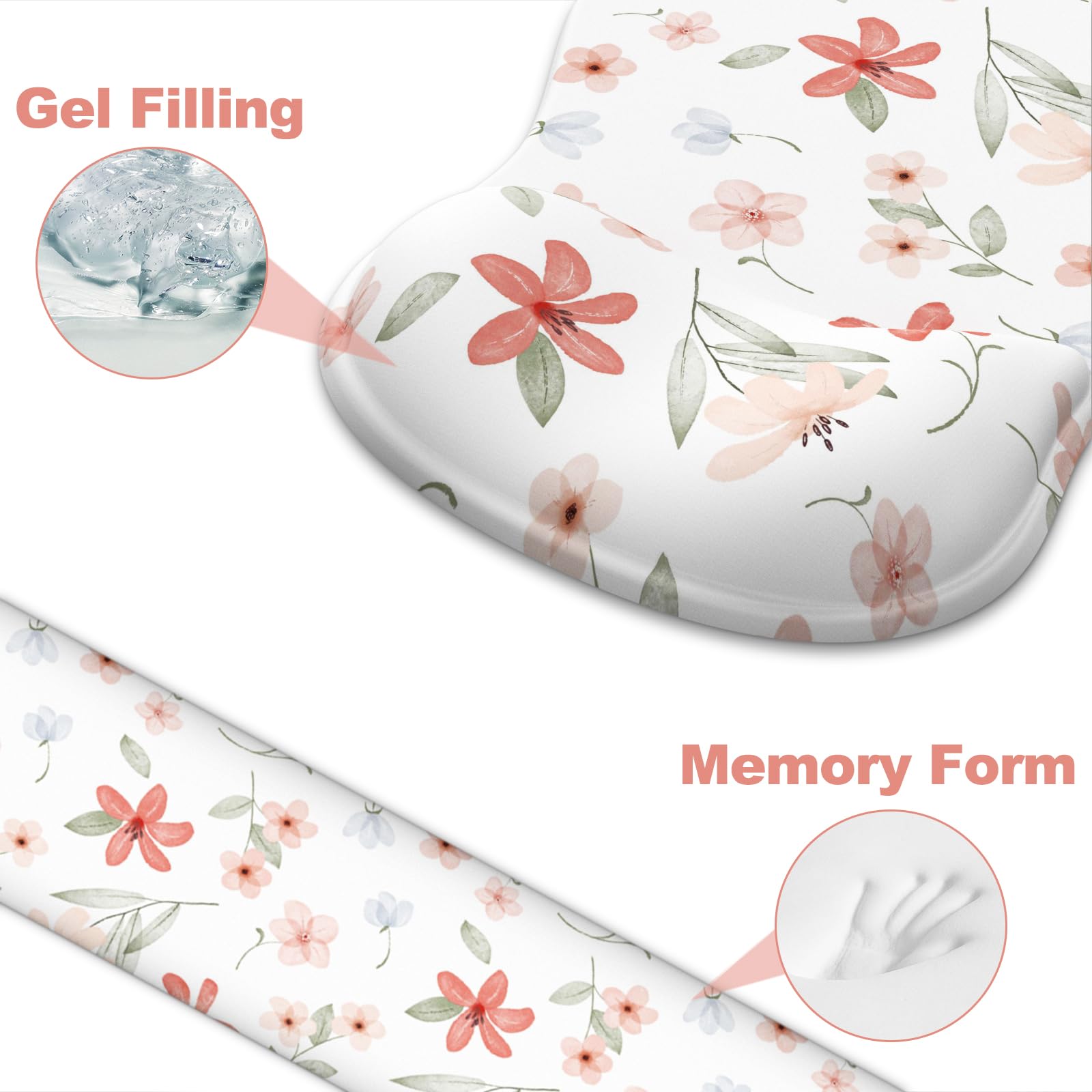 Ergonomic Mouse Pad with Wrist Rest and Keyboard Wrist Rest, Gel Mousepad