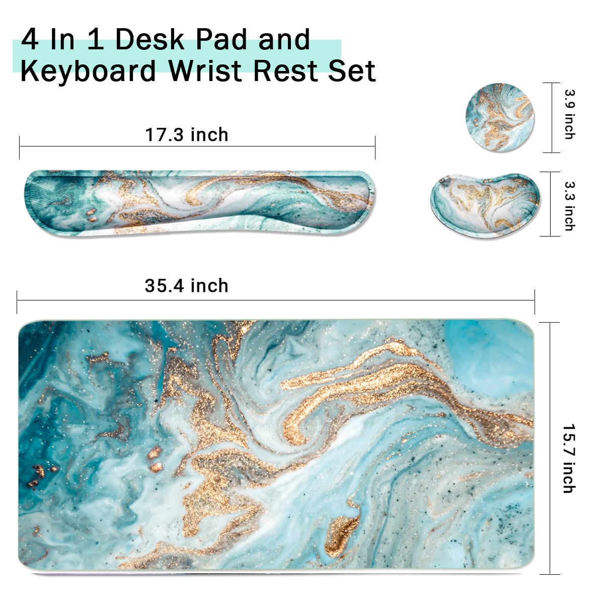 Keyboard Mouse Pad Set, Extended Mouse Pad+Keyboard Wrist Rest Support, Memory Foam Ergonomic Easy