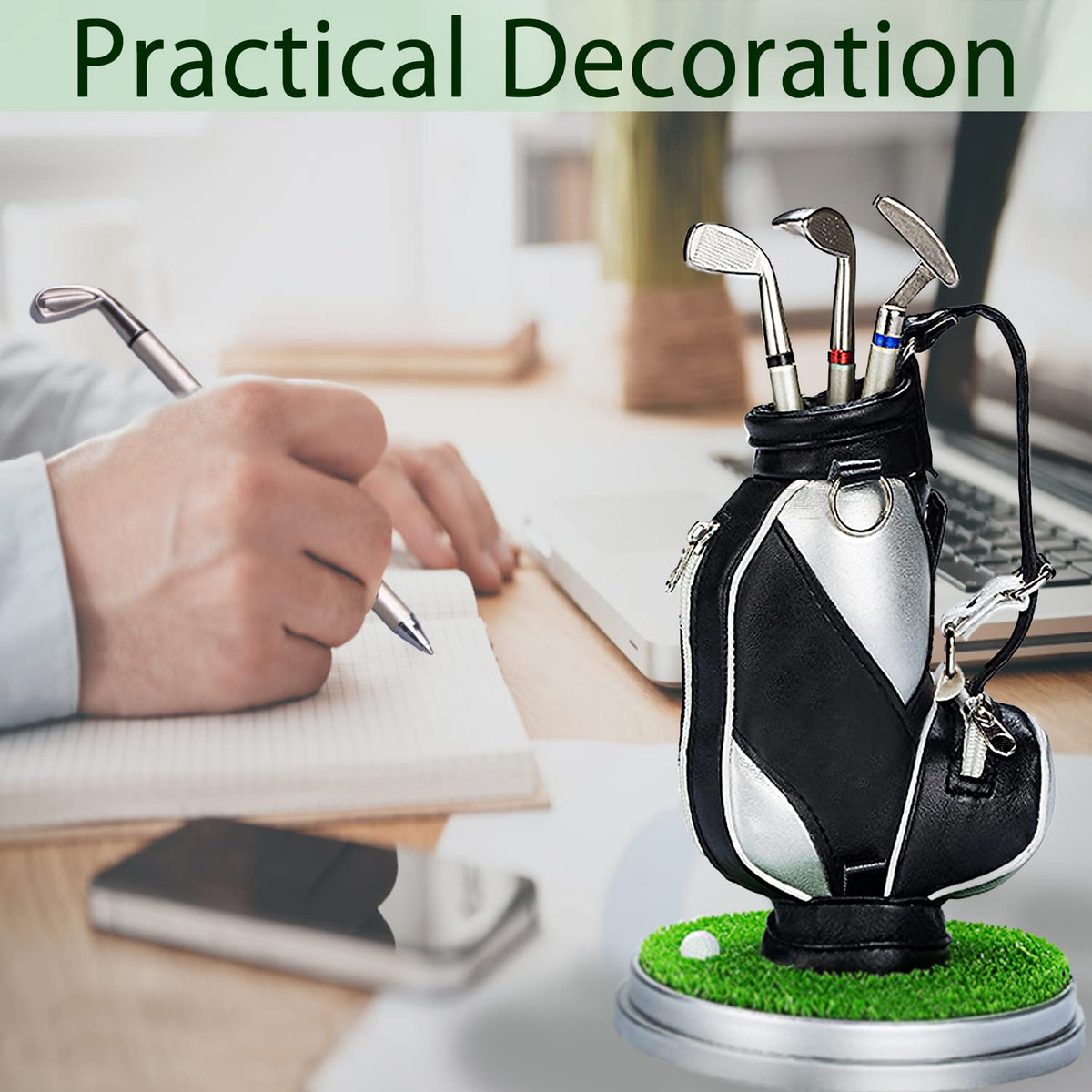 Jishi Golf Gifts for Men Golf Pen Holder Stocking Stuffers for Adults Men Golfers, Funny White