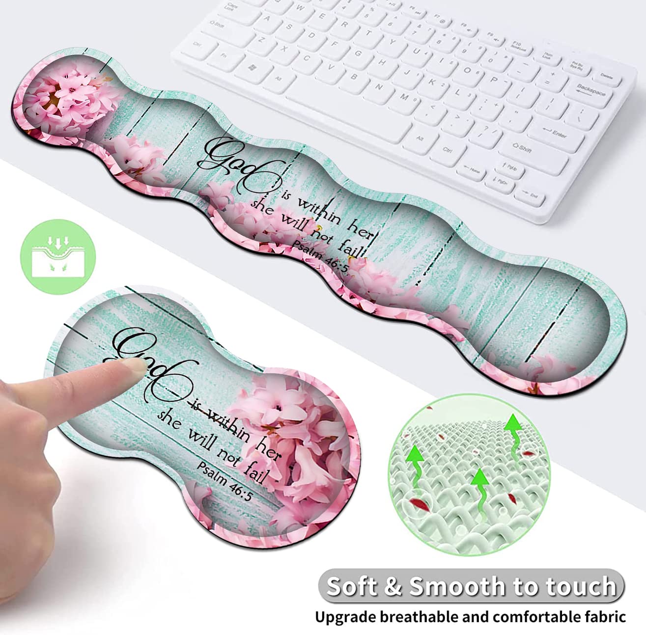 Mouse Pad Set, Large Gaming Mouse Pad + Keyboard Wrist Rest Support + Mouse Wrist Cushion +