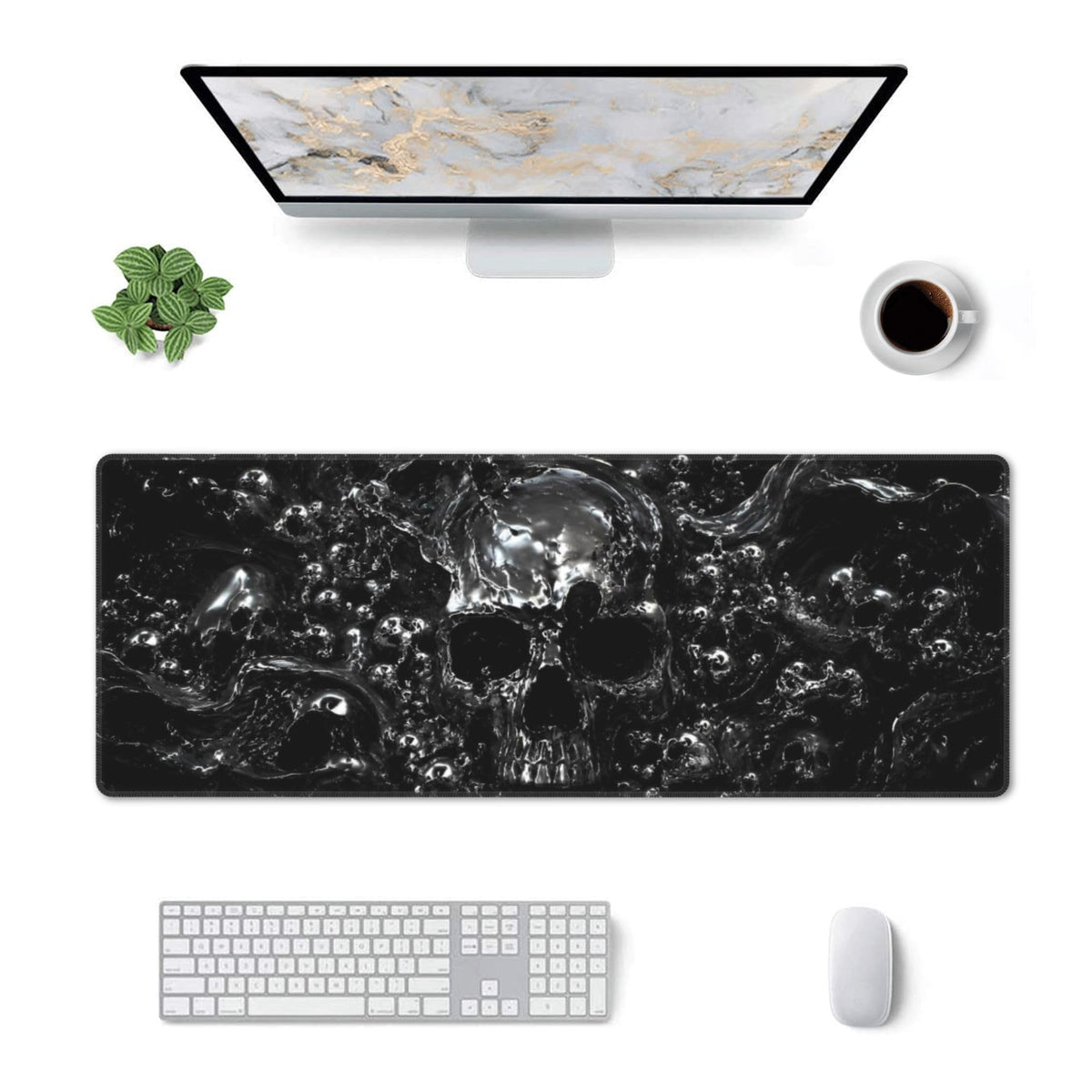 Skull Mouse Pad XL Large Mousepad Non Slip Rubber Base Desk Mat for Laptop Computer Gaming 31.5" X