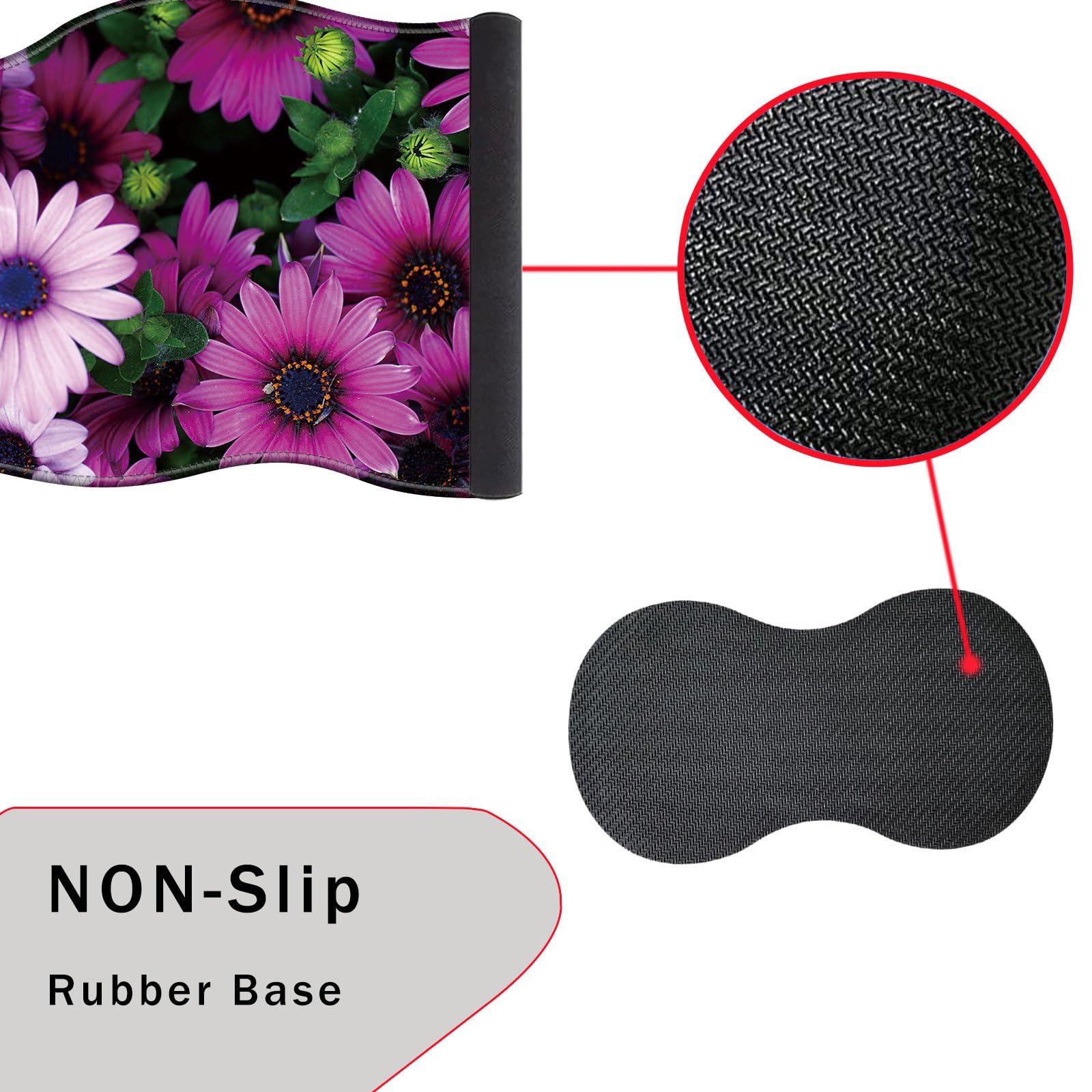 CICPLKSE Mouse Pad with Wrist Support + Desk Mat + Coaster 3 in 1 Set, XXL Large Gaming Mousepad