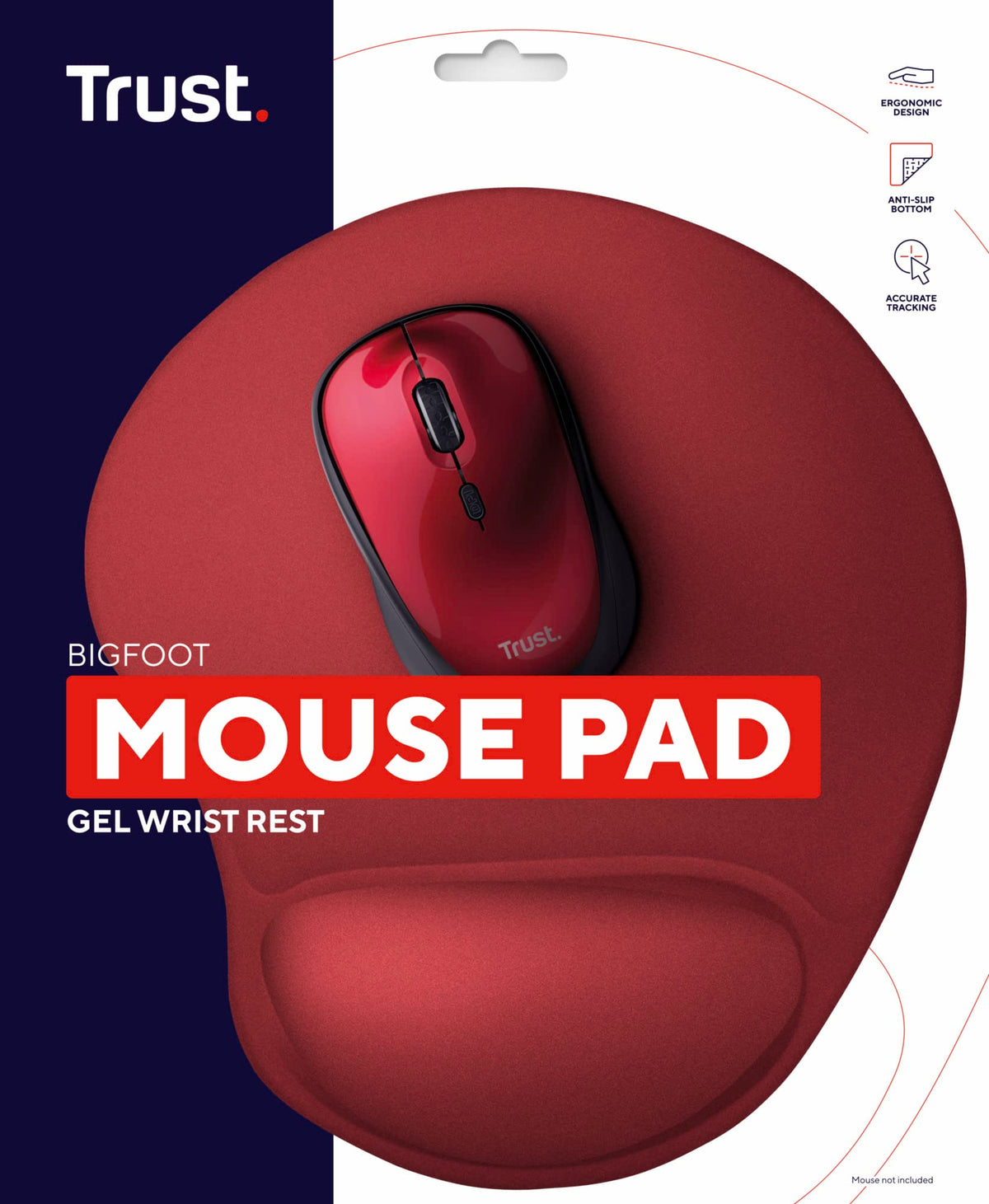 Trust Bigfoot Gel Mouse Pad - Monotone Red