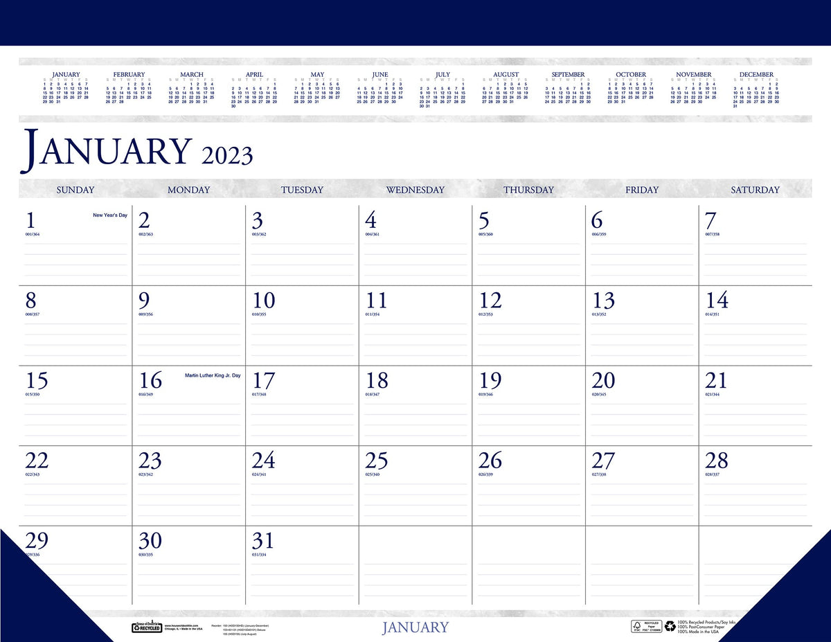 House of Doolittle 2023 Monthly Desk Pad Calendar, Classic, 22 x 17 Inches, January - December