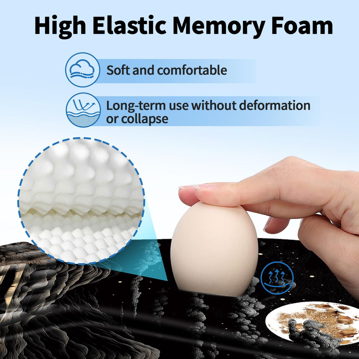YIWEI Ergonomic Mouse Pad with Wrist Rest for Carpal Tunnel Pain Relief