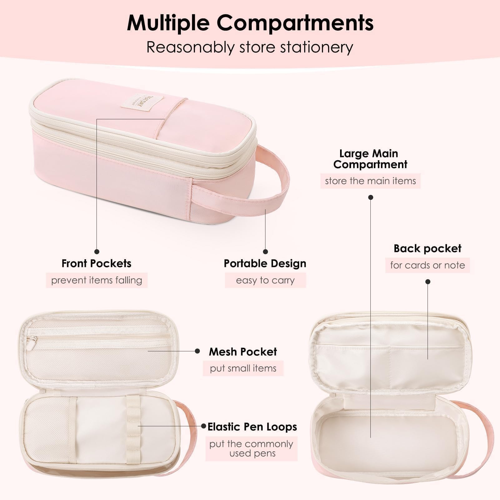 SKYDUE School Supplies Kit, 38 PCS Cute Stationery Set with Large Pencil Case, Pens, Mechanical