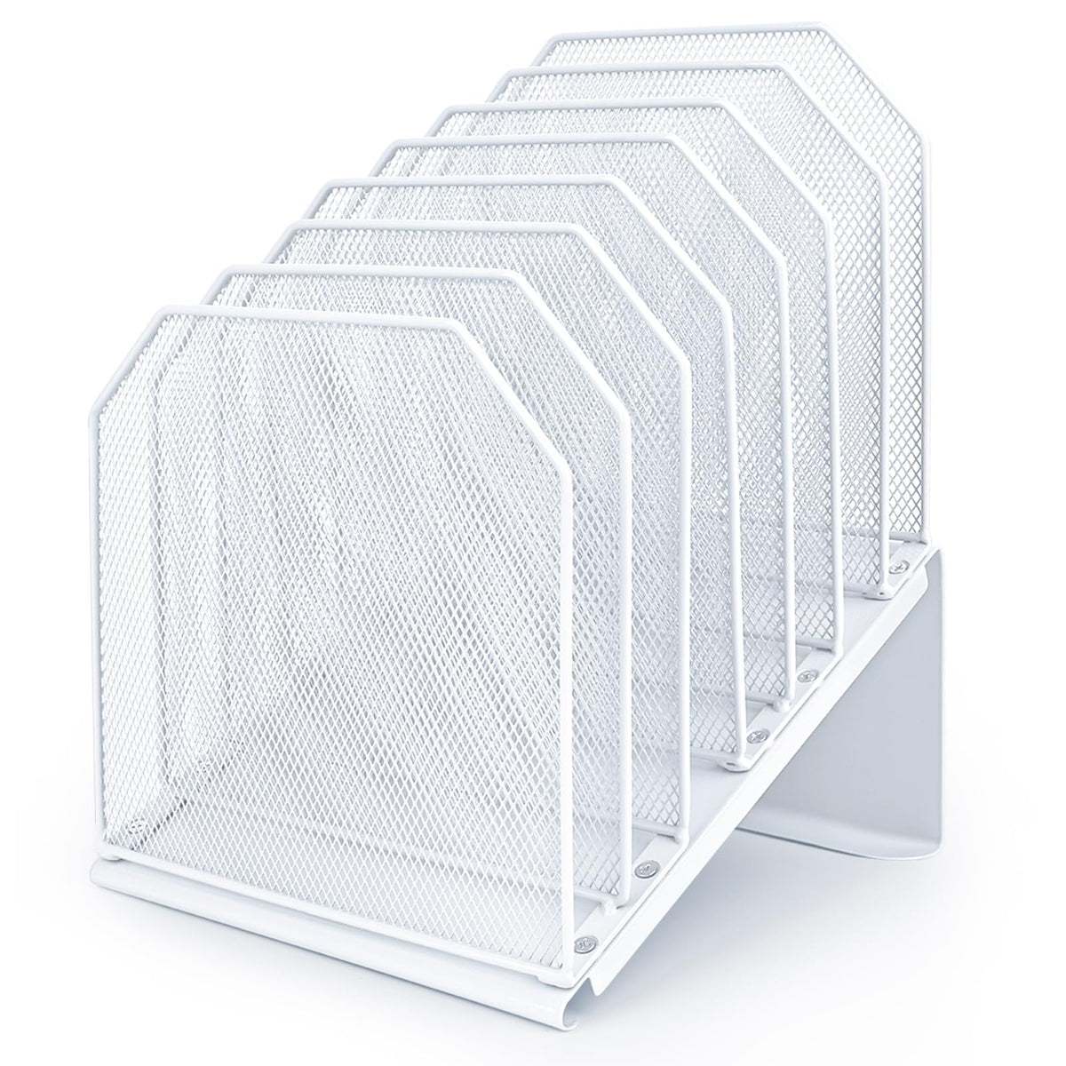 SUMMORO Inclined File Organizer for Desk, 7-Section Vertical File Holder
